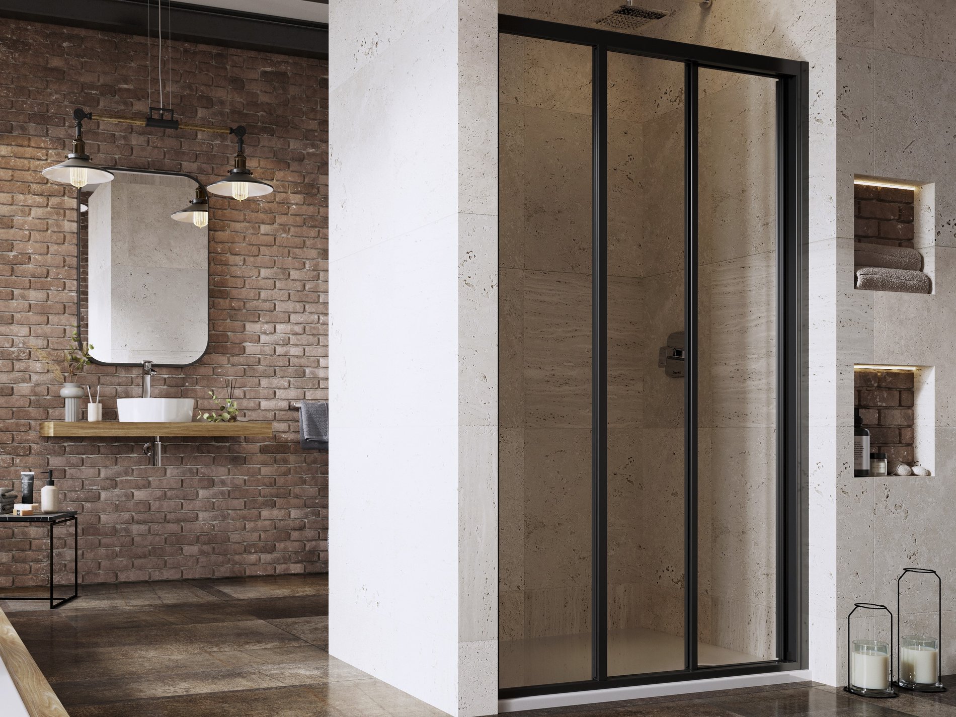 Ravak Supernova ASDP3-90 zuhanyajtó 198 fekete transparent – Zuhanyajtók