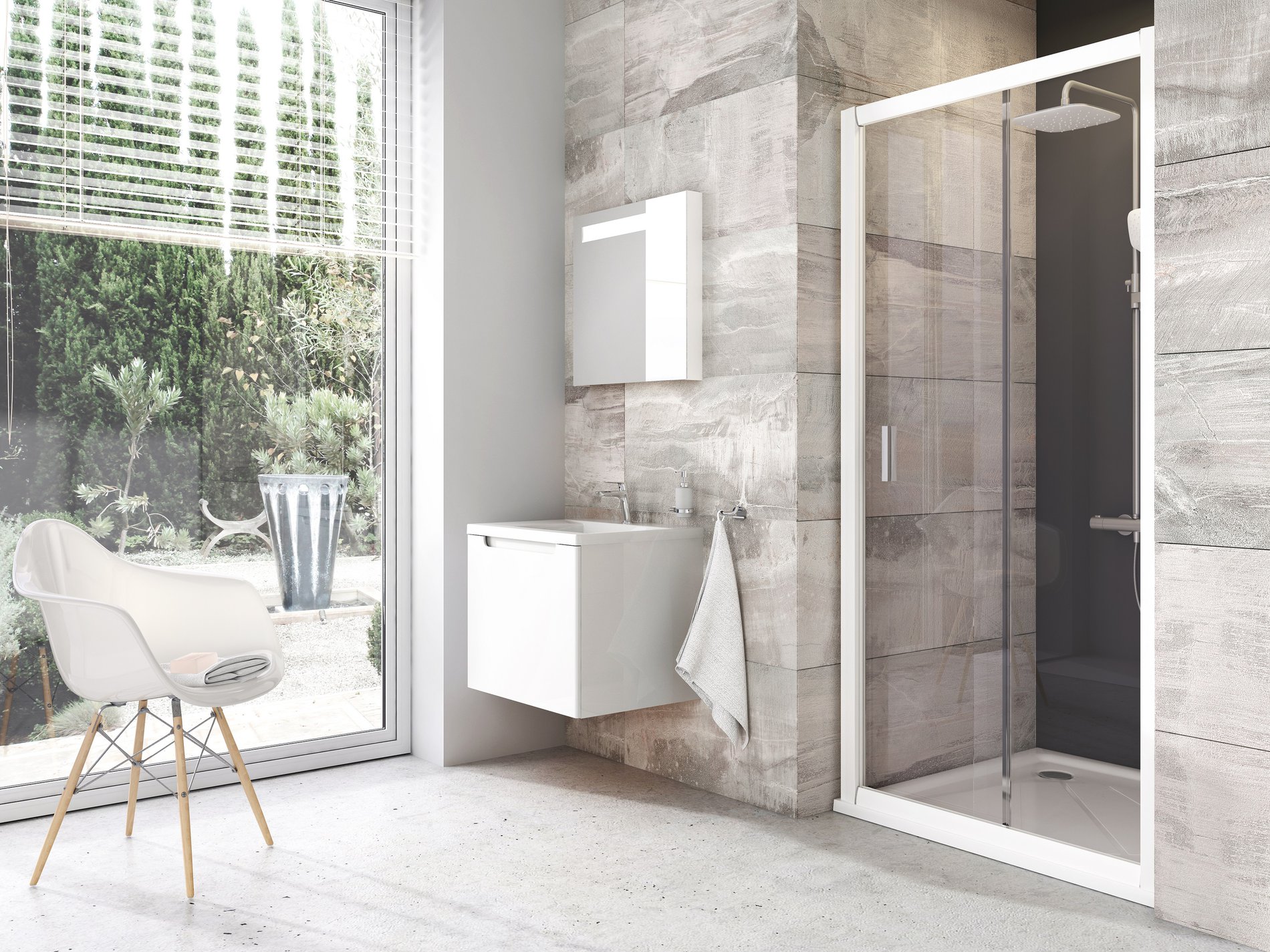 Ravak Blix BLDP2-120 zuhanyajtó fehér transparent – Zuhanyajtók