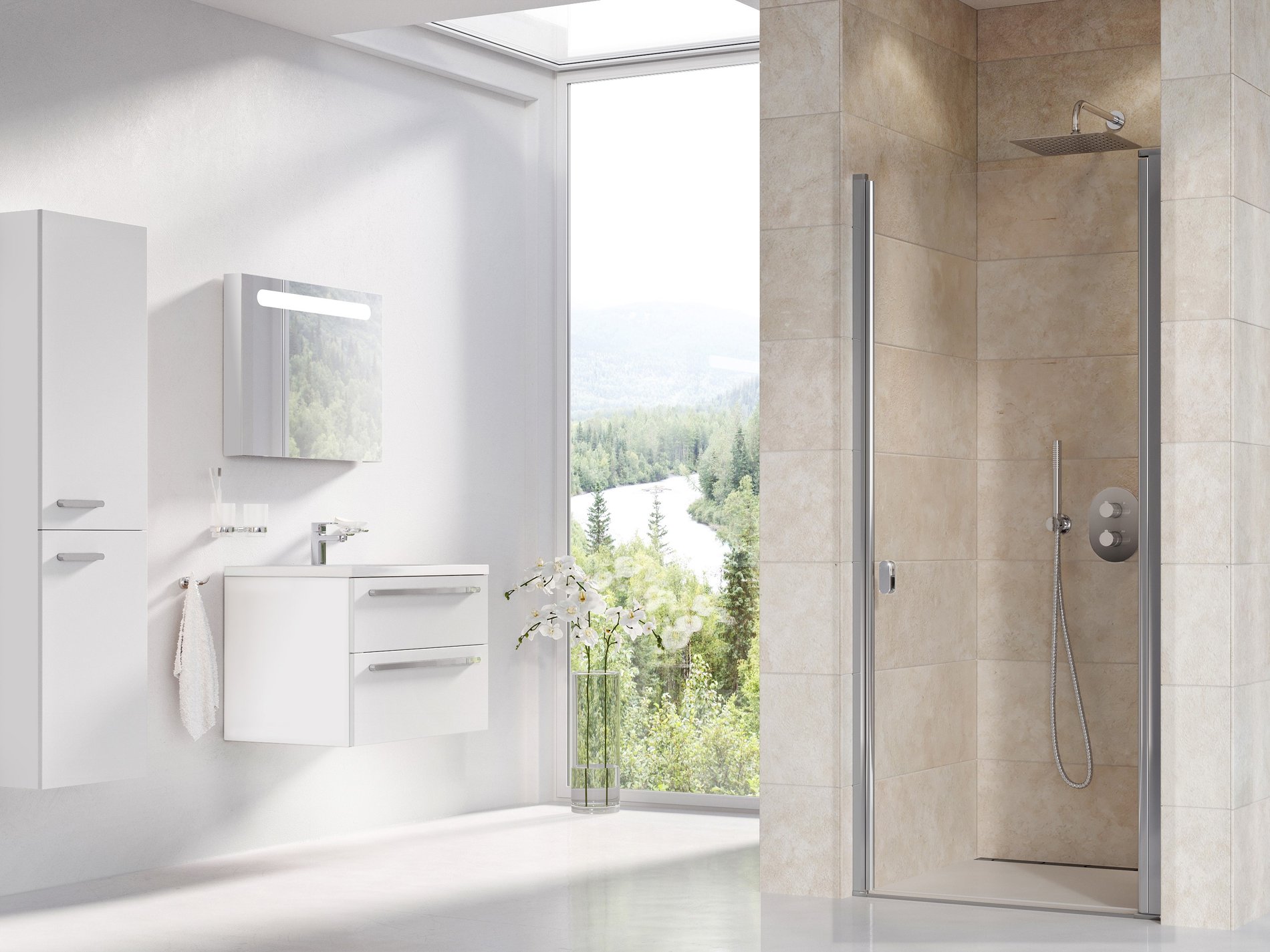 Ravak Chrome CSD1-80 zuhanyajtó krómhatású transparent – Zuhanyajtók