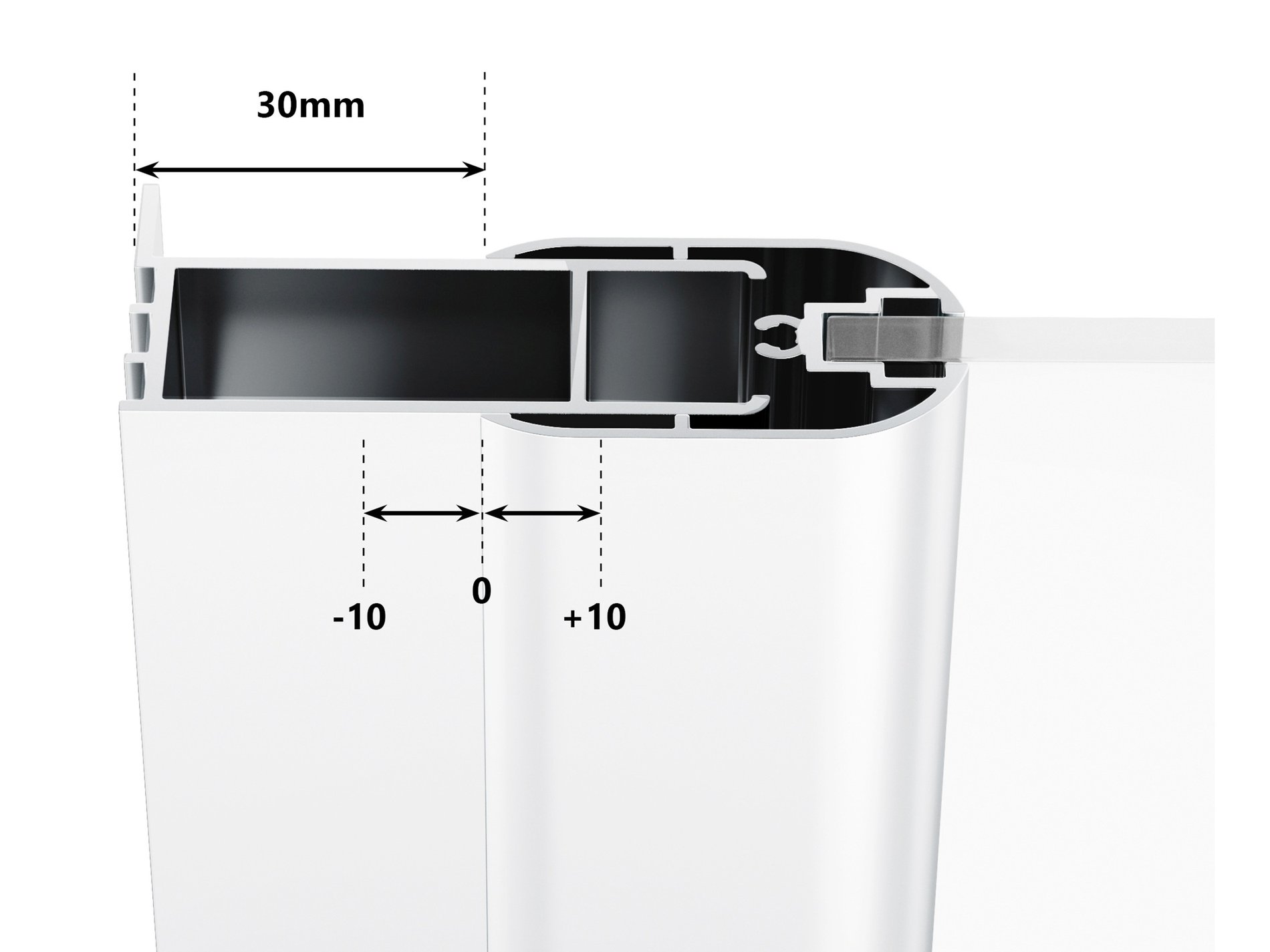 Ravak Chrome CSDL2-100 zuhanyajtó matt fehér transparent – Zuhanyajtók