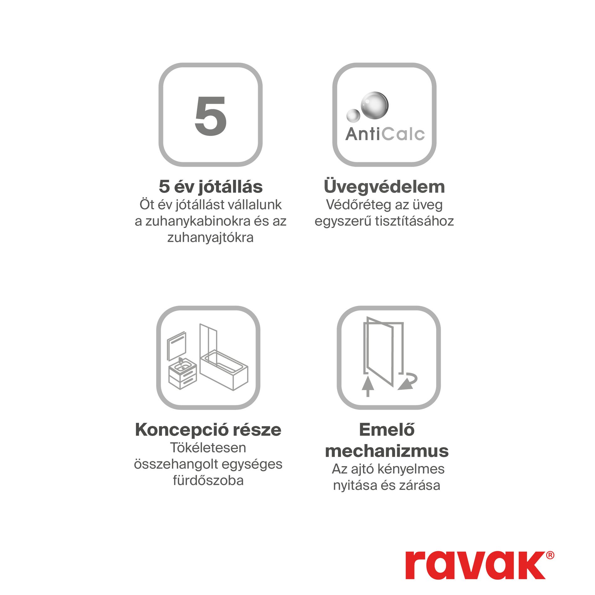 Ravak Chrome CSDL2-100 zuhanyajtó matt fehér transparent – Zuhanyajtók