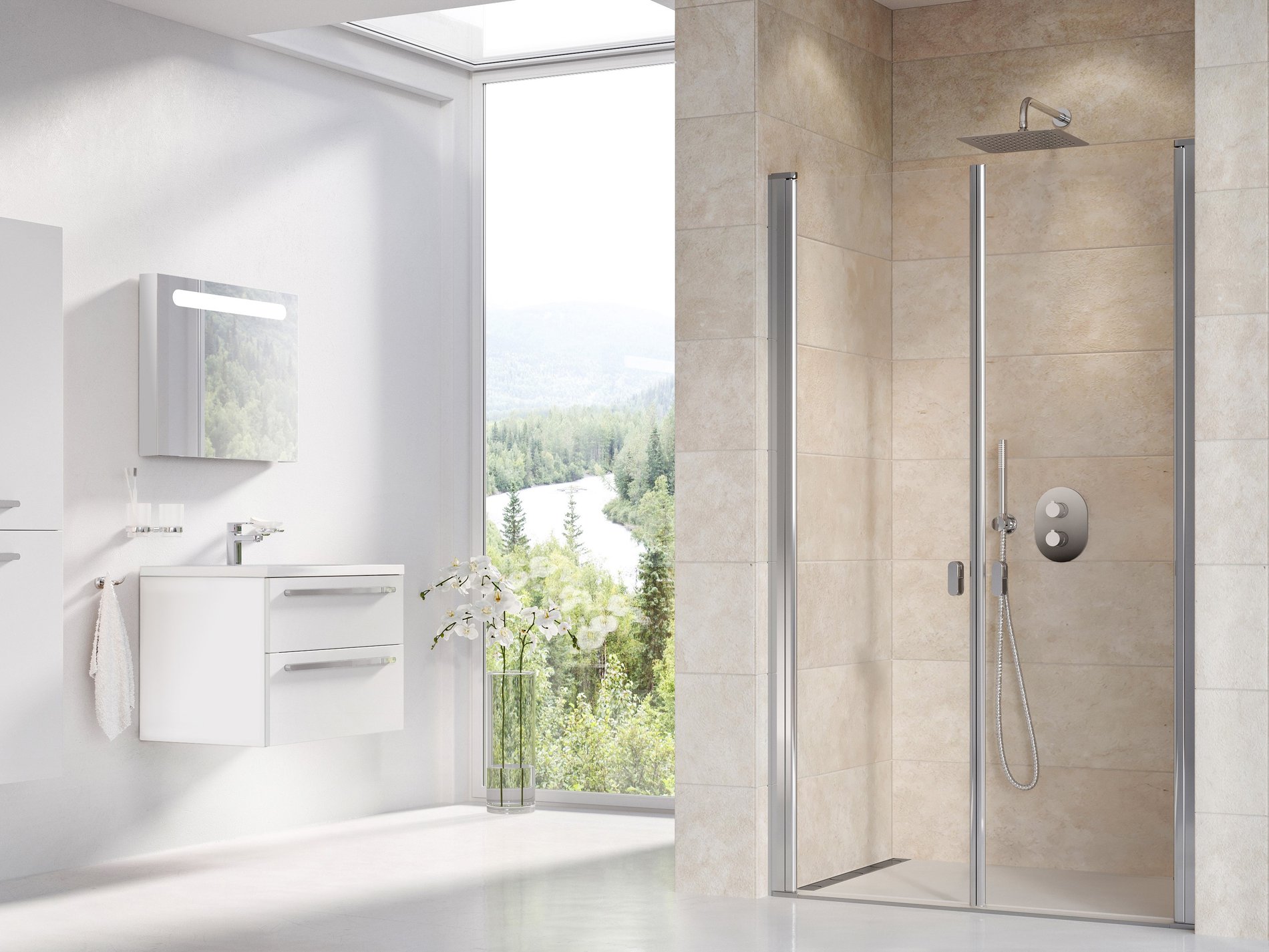 Ravak Chrome CSDL2-110 zuhanyajtó krómhatású transparent – Zuhanyajtók