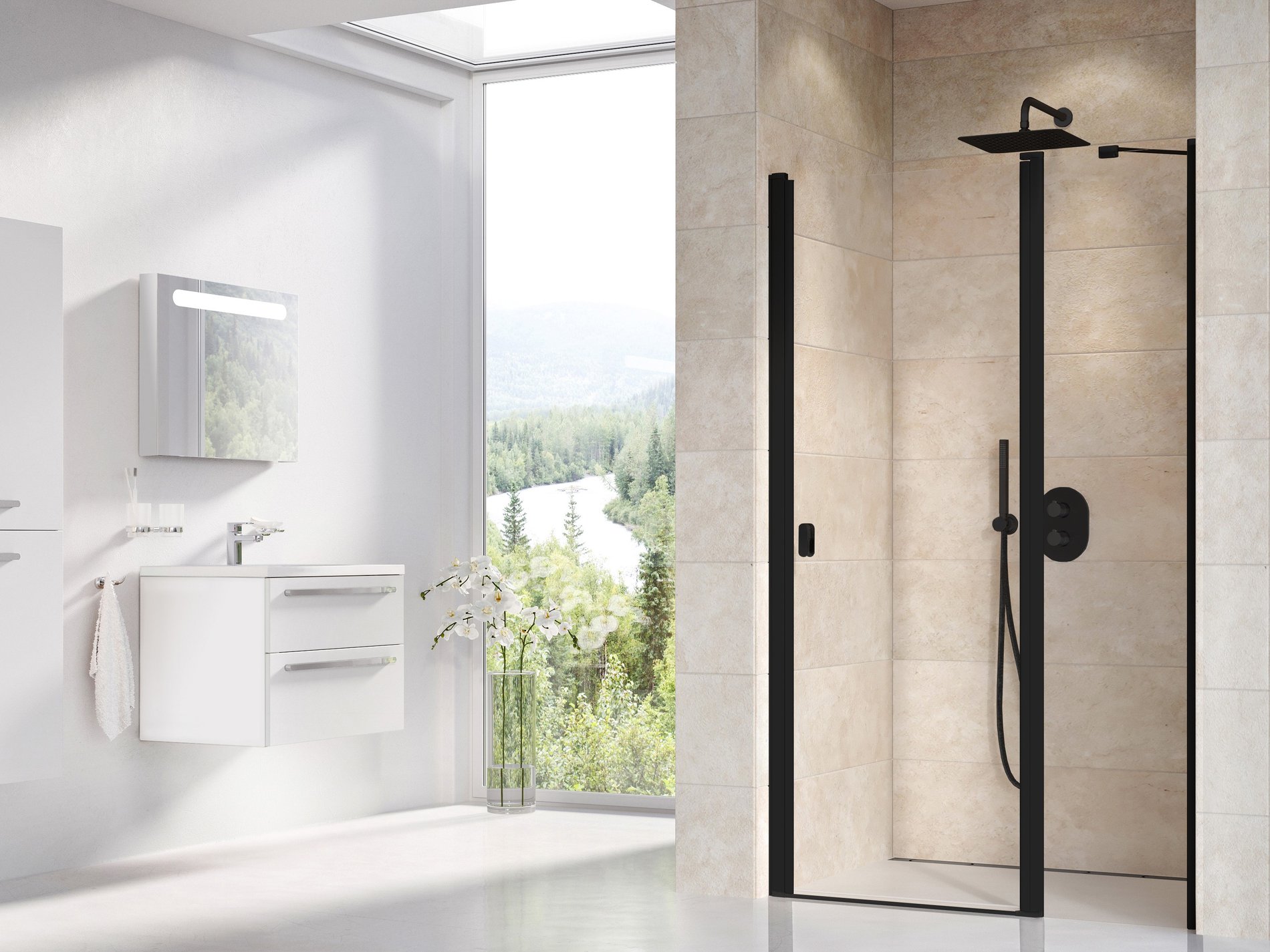 Ravak Chrome CSD2-120 zuhanyajtó fekete transparent – Zuhanyajtók