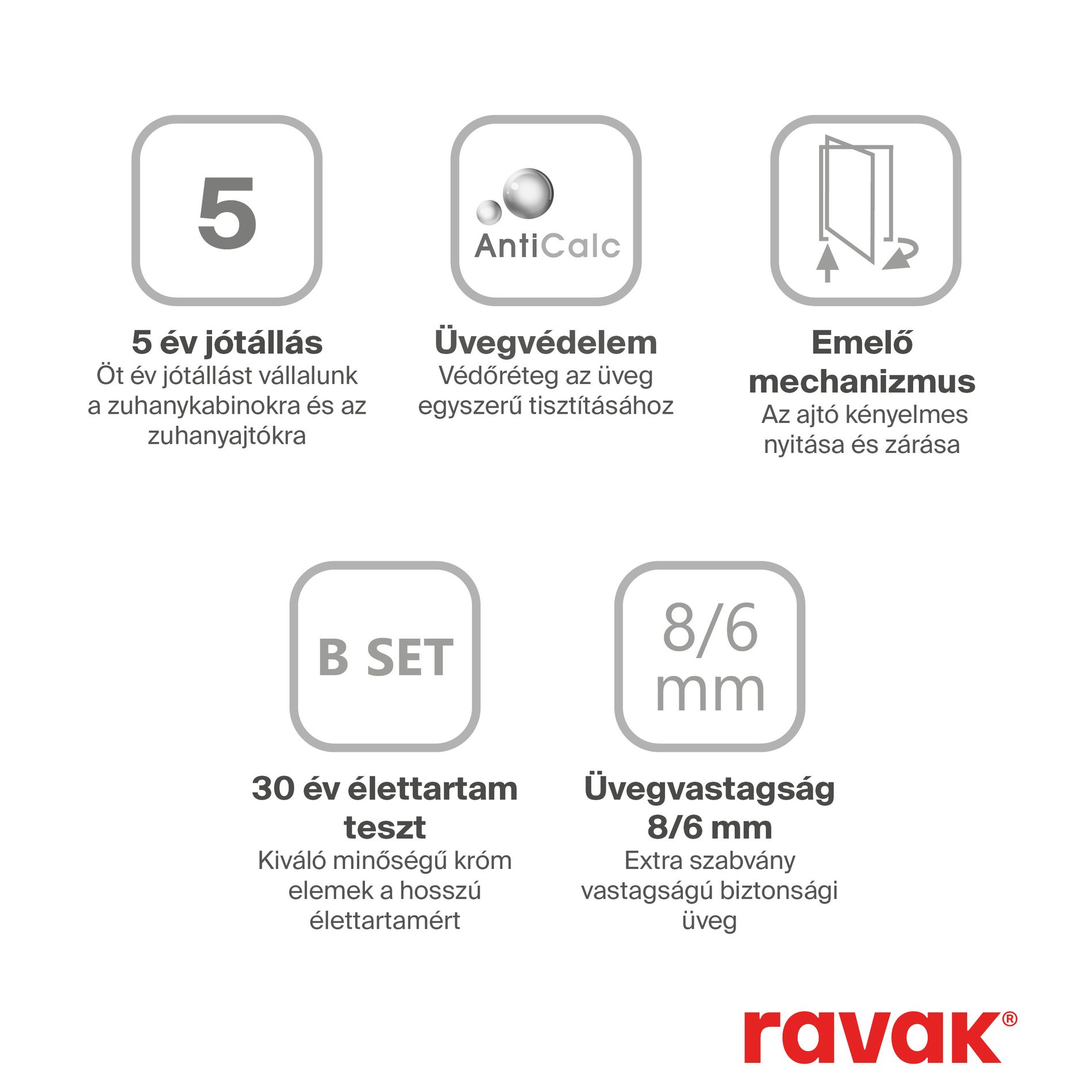 Ravak Brilliant BSDPS-80 bal zuhanykabin króm transparent – Sarok zuhanykabinok