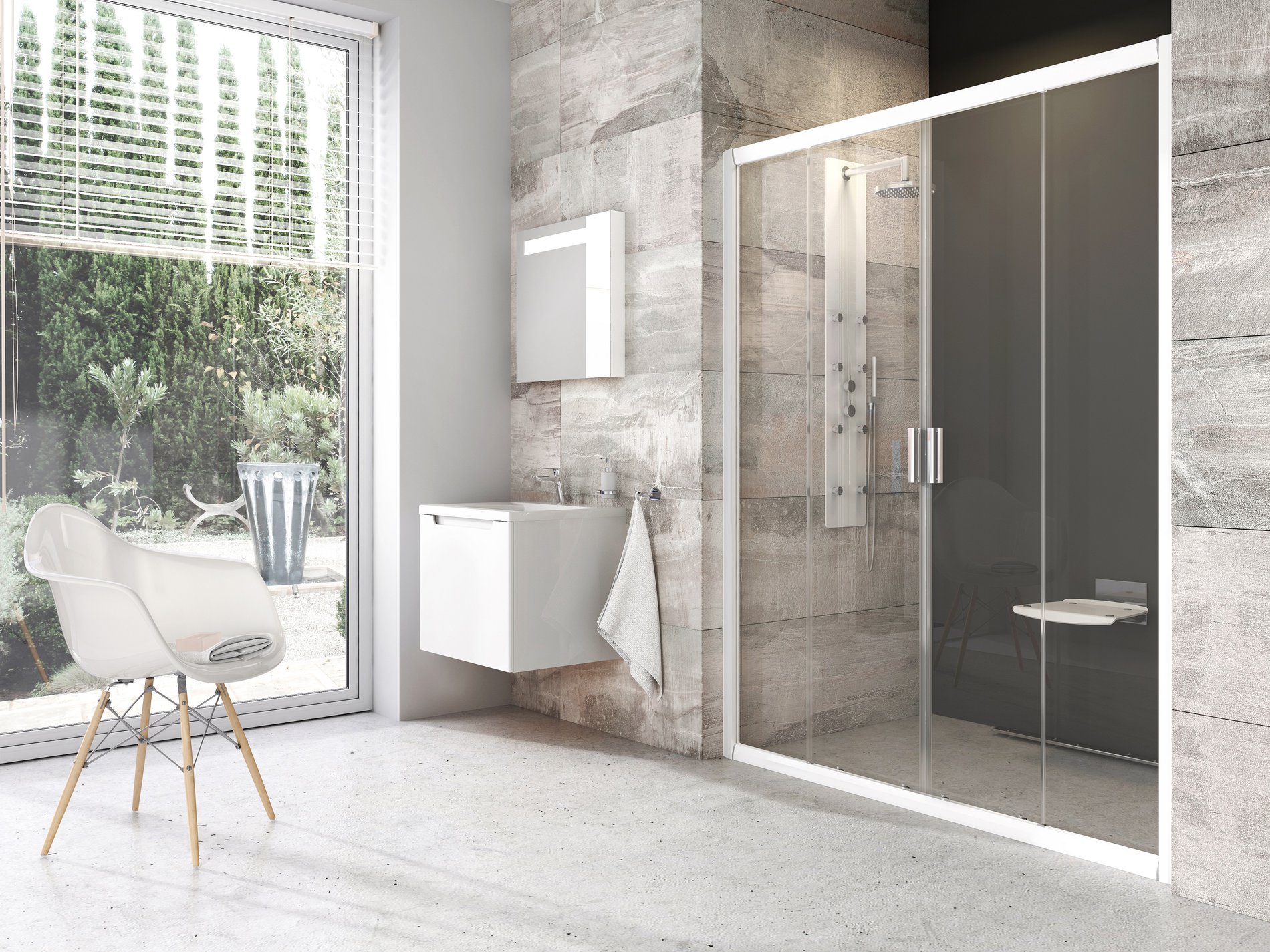 Ravak Blix BLDP4-130 zuhanyajtó fehér transparent * – Zuhanyajtók