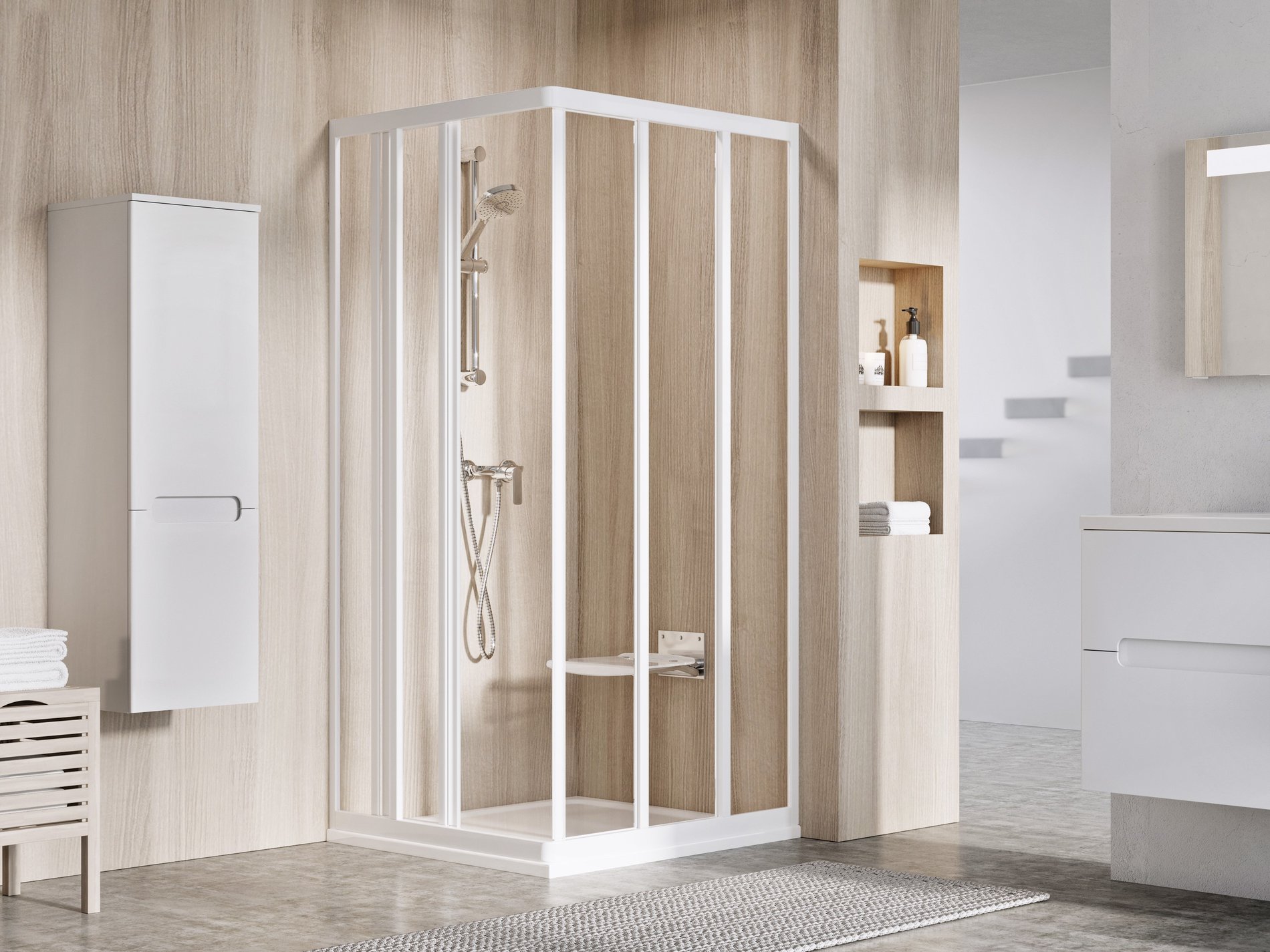 Ravak Supernova ASRV3-75 zuhanykabin 198 fehér transparent – Sarok zuhanykabinok