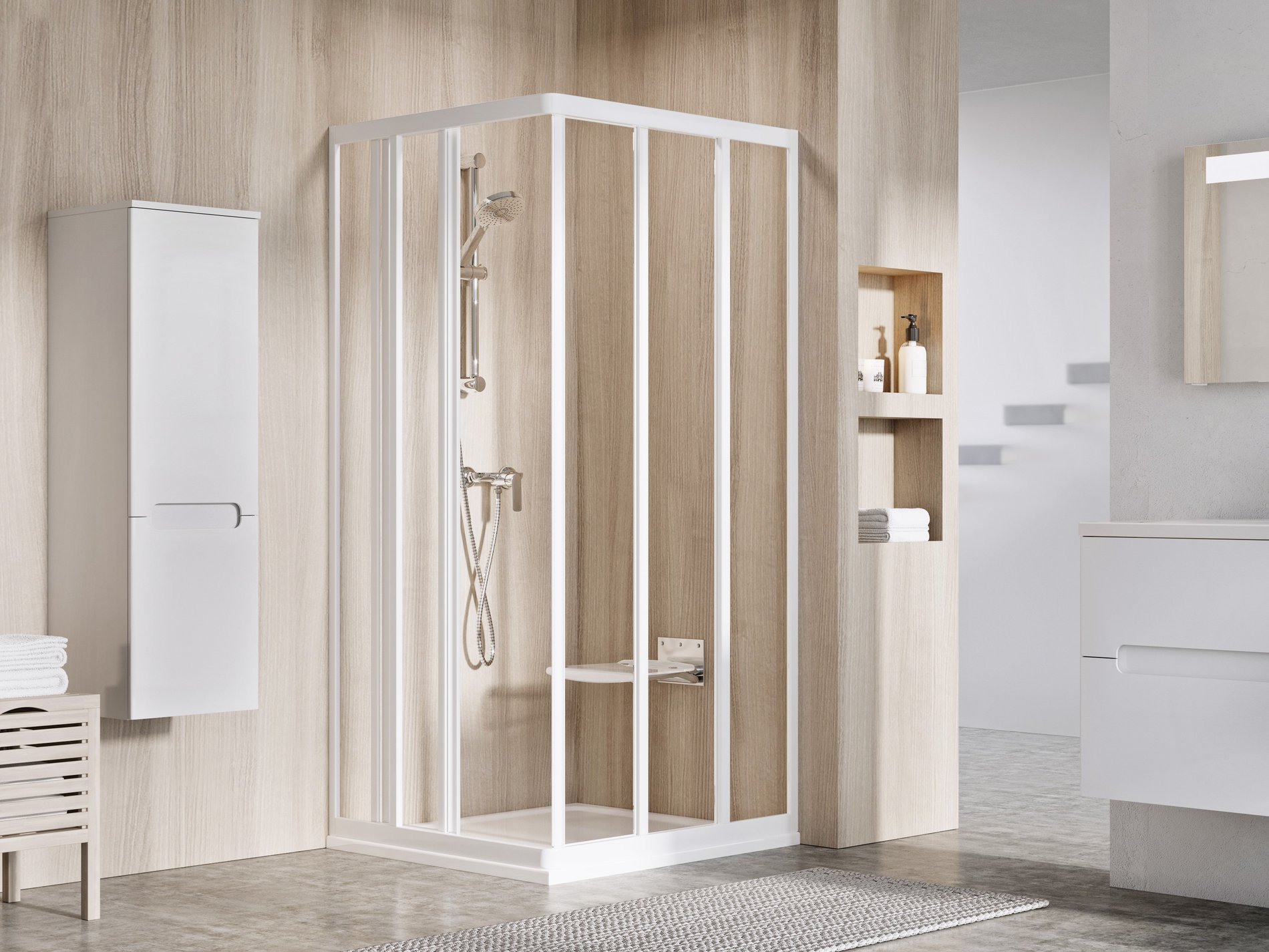 Ravak Supernova ASRV3-80 zuhanykabin 198 fehér transparent – Sarok zuhanykabinok