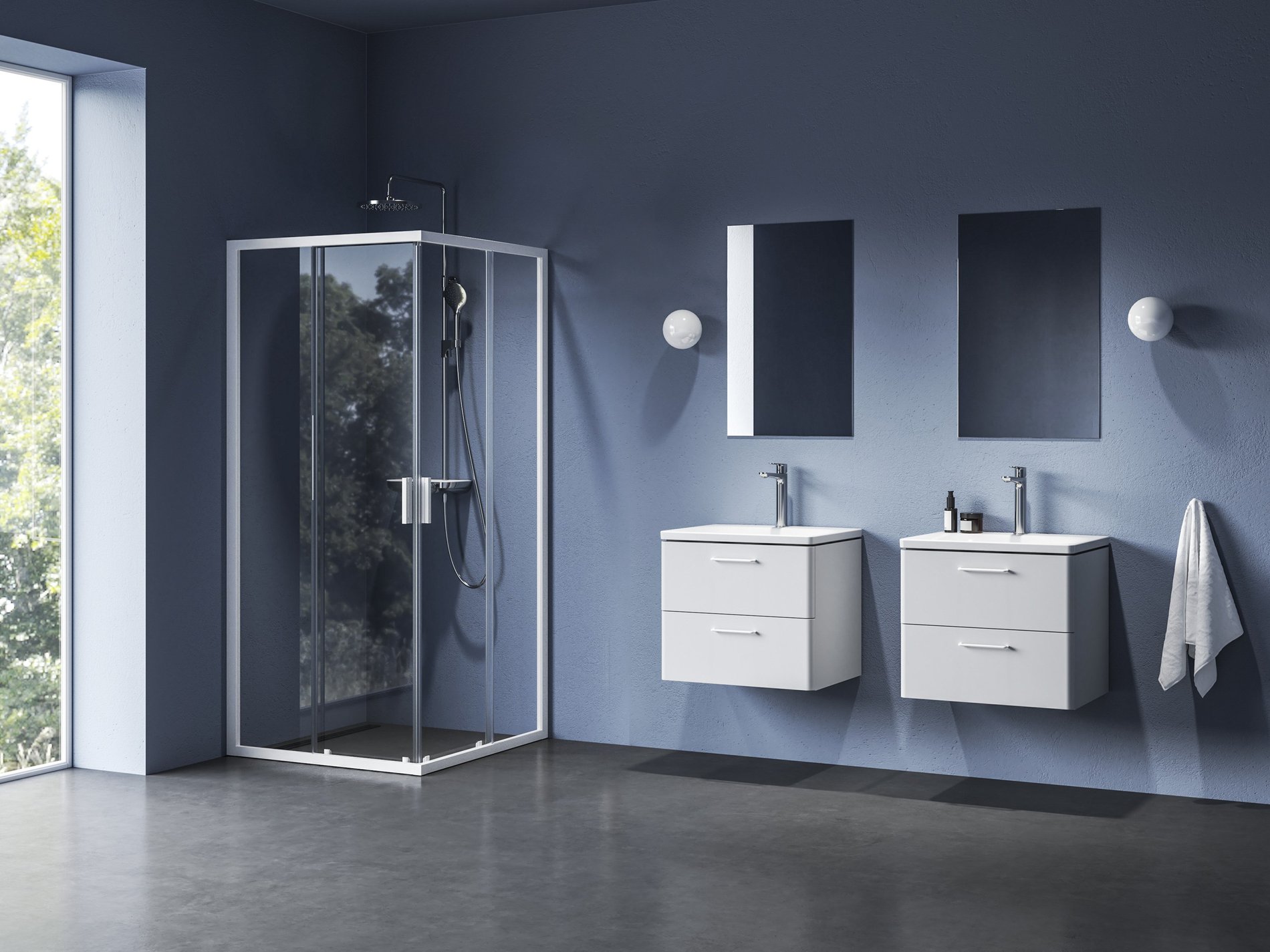 Ravak Blix II NBLRV2 90x90 zuhanykabin matt fehér transparent – Sarok zuhanykabinok