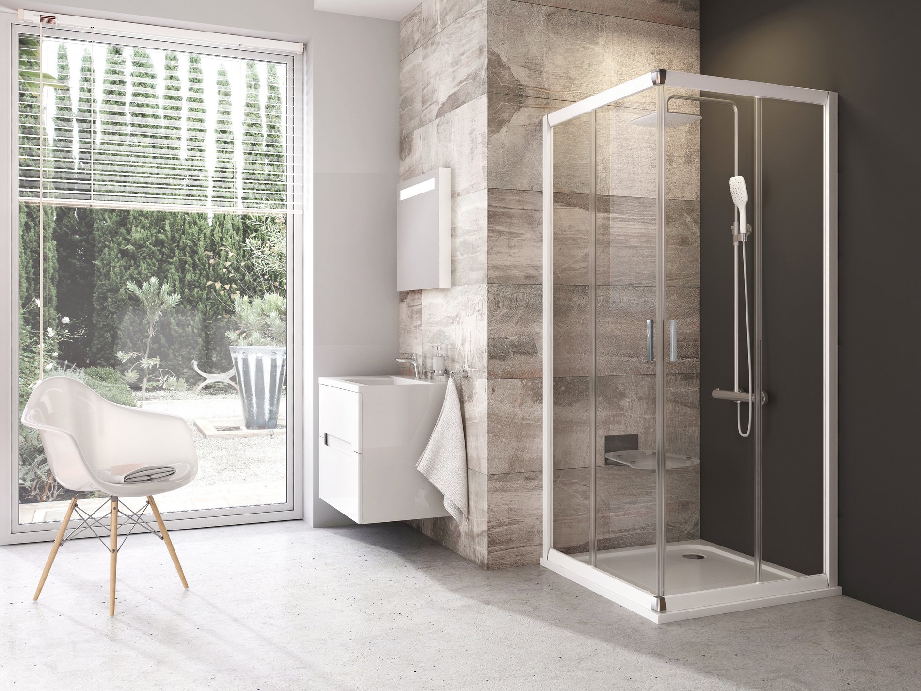 Ravak Blix BLRV2 80x80 zuhanykabin fehér transparent – Sarok zuhanykabinok