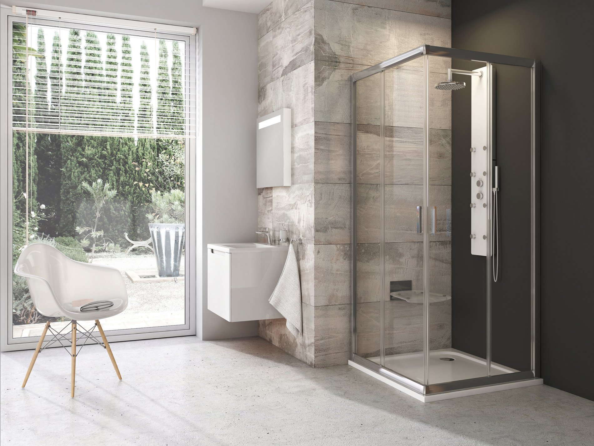 Ravak Blix BLRV2 80x80 zuhanykabin krómhatású transparent – Sarok zuhanykabinok