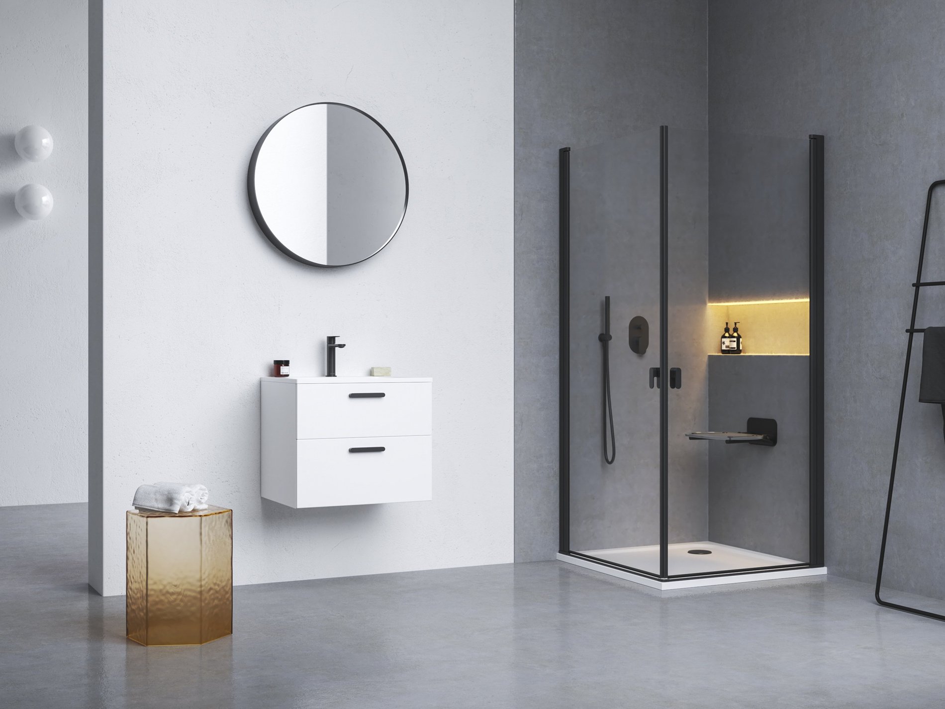 Ravak Chrome CRV1-90 zuhanyajtó fekete transparent (1 oldal) – Sarok zuhanykabinok