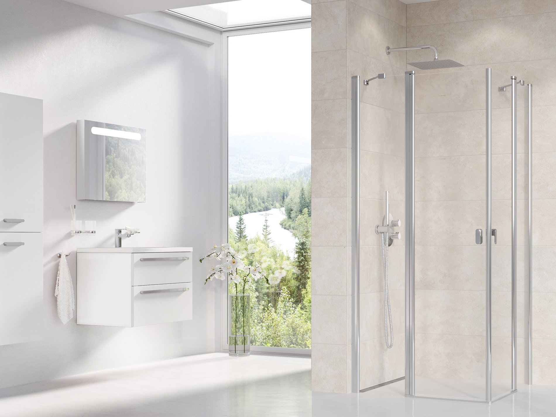 Ravak Chrome CRV2-110 zuhanyajtó krómhatású transparent (1 oldal) – Sarok zuhanykabinok