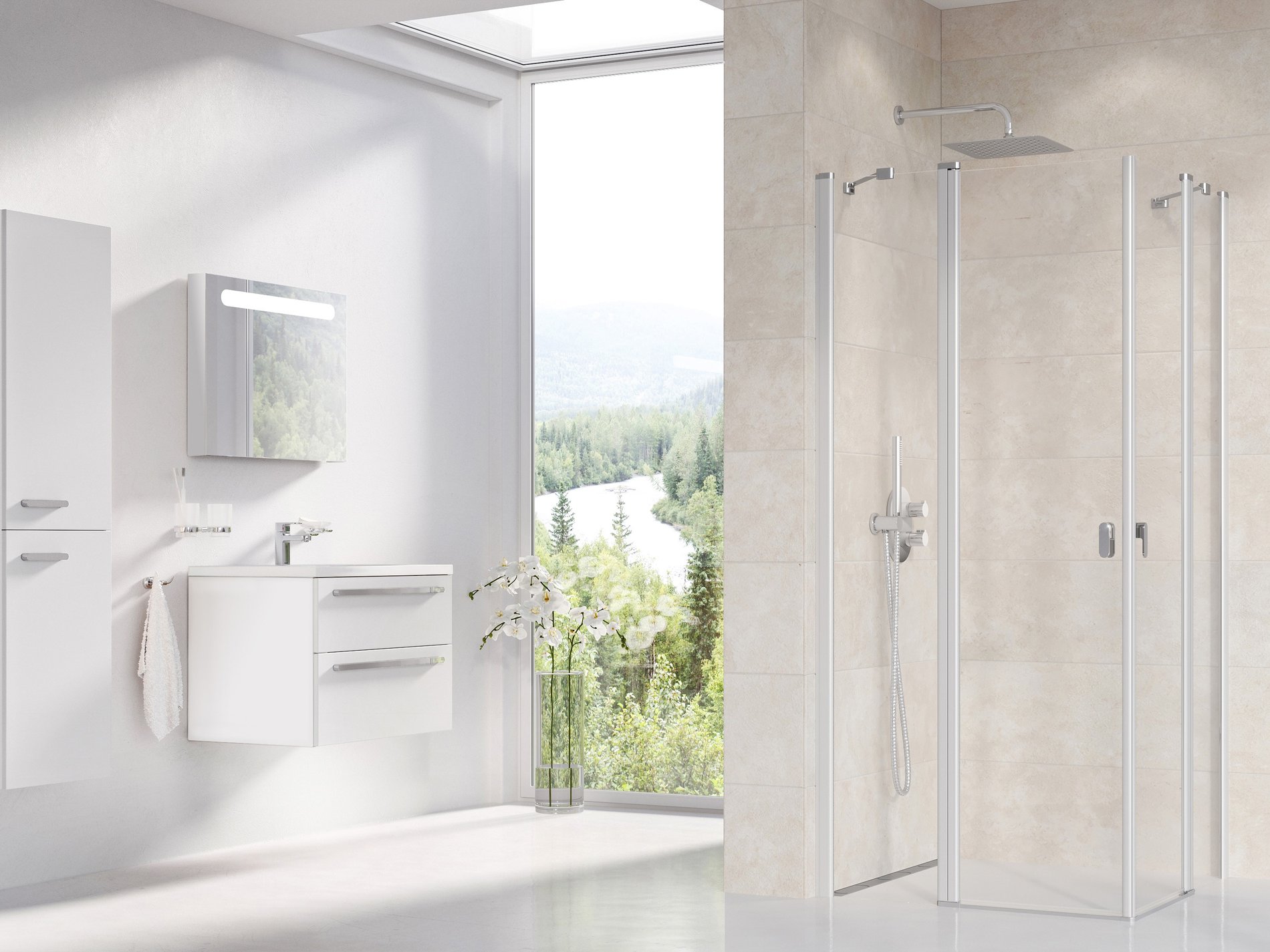 Ravak Chrome CRV2-110 zuhanyajtó szatén transparent (1 oldal) – Sarok zuhanykabinok