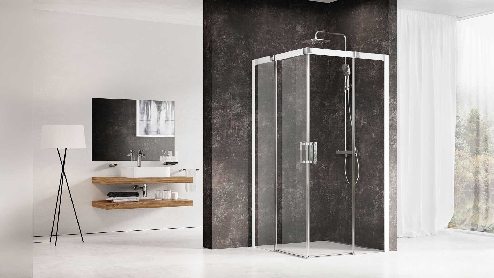 Matrix MSRV4-90x90 zuhanykabin fehér transparent