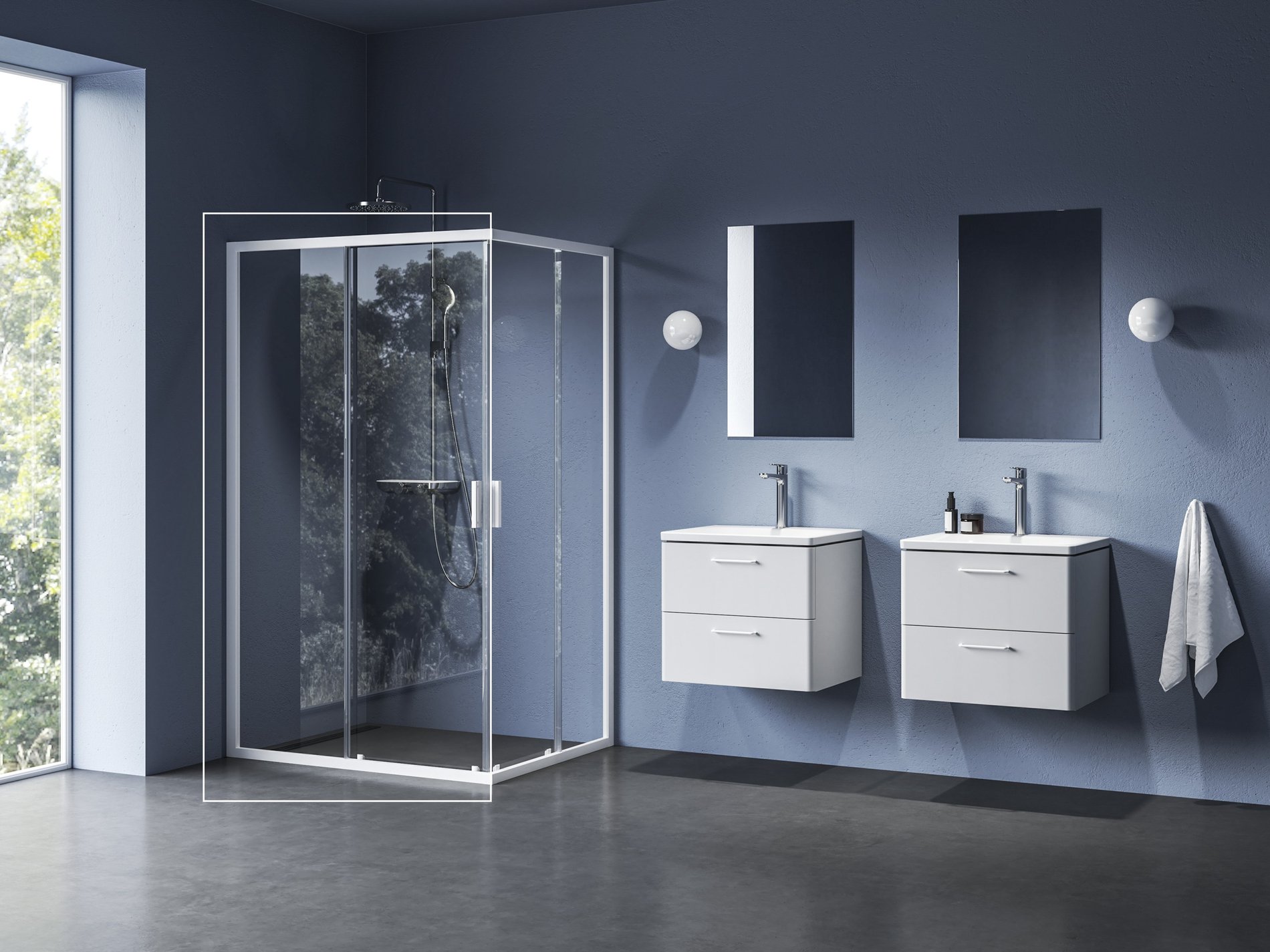 Ravak Blix II NBLRV2K 90 zuhanykabin matt fehér transparent – Sarok zuhanykabinok