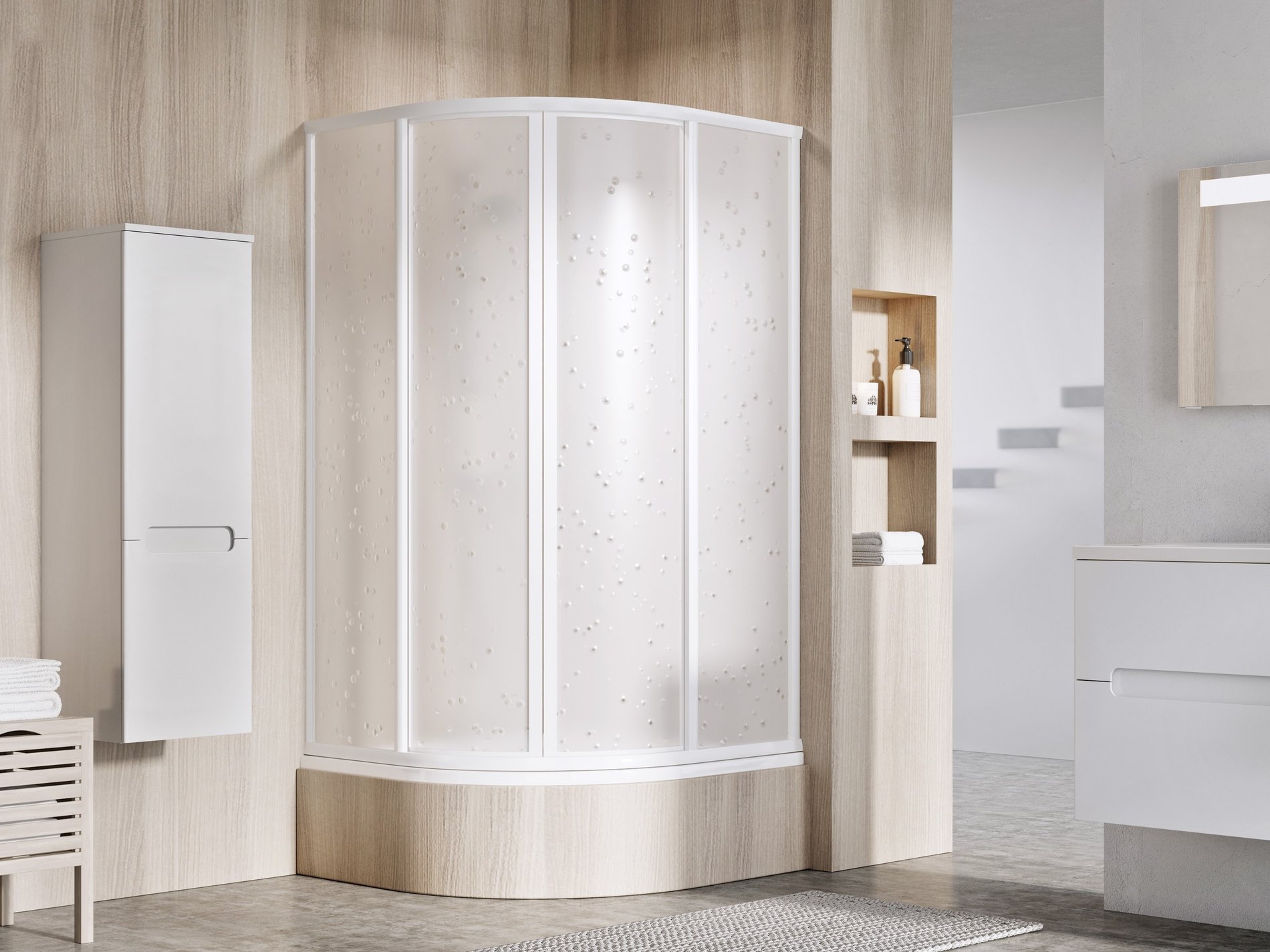 Ravak Supernova SKCP4 80x80 Sabina zuhanykabin fehér pearl – Negyedköríves zuhanykabinok