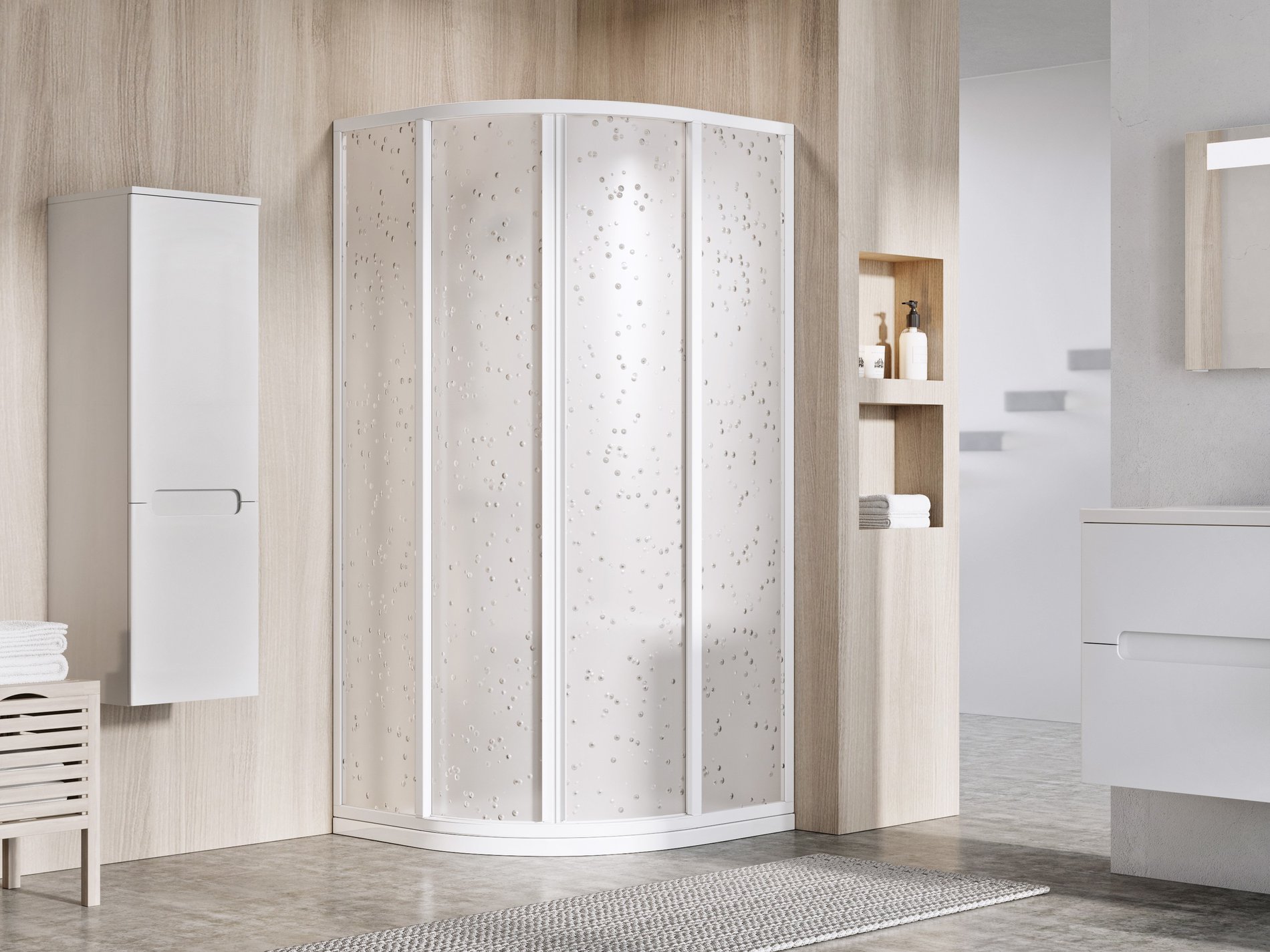 Ravak Supernova SKCP4 80x80 195 zuhanykabin fehér pearl – Negyedköríves zuhanykabinok