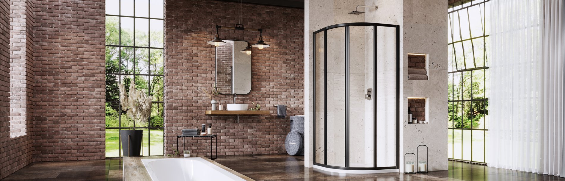 Ravak Supernova SKCP4 80x80 195 zuhanykabin fekete transparent – Negyedköríves zuhanykabinok