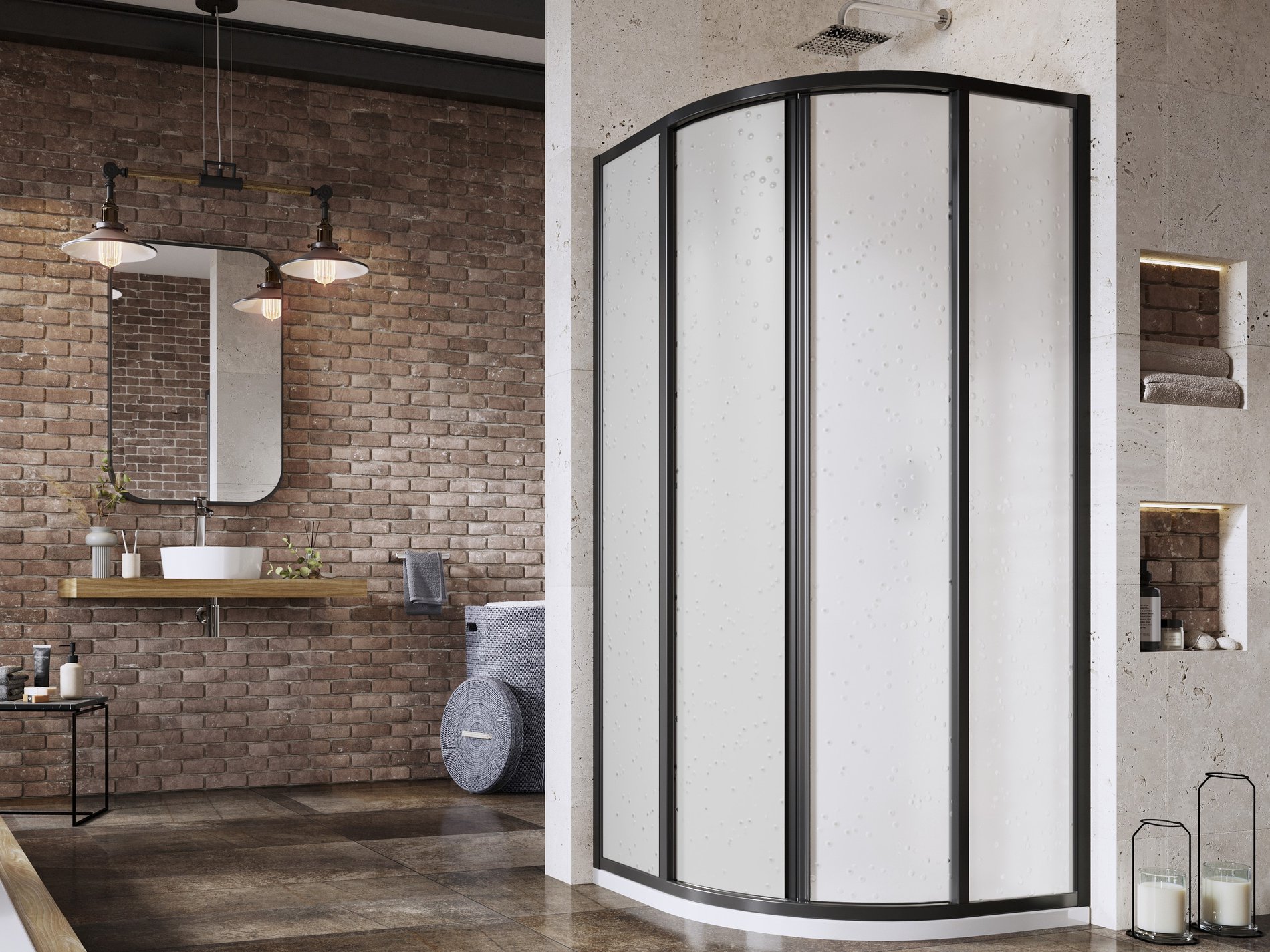 Ravak Supernova SKCP4 90x90 195 zuhanykabin fekete pearl – Negyedköríves zuhanykabinok