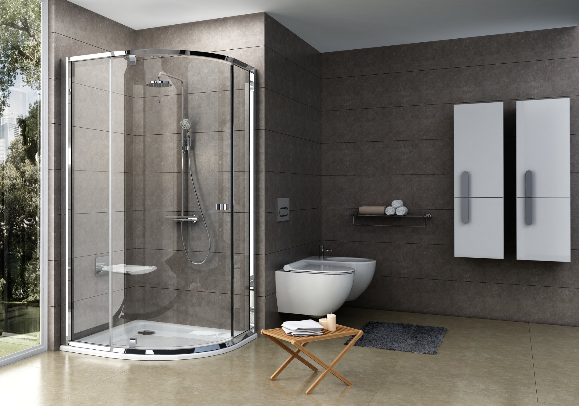 Ravak Pivot PSKK3 80x80 zuhanykabin krómhatású transparent – Negyedköríves zuhanykabinok