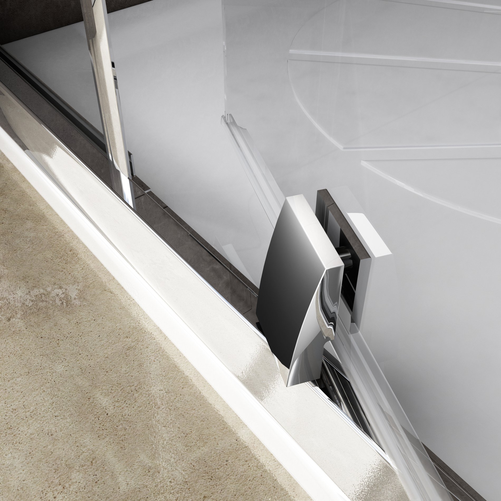Ravak Pivot PSKK3 100x100 zuhanykabin szatén transparent * – Negyedköríves zuhanykabinok
