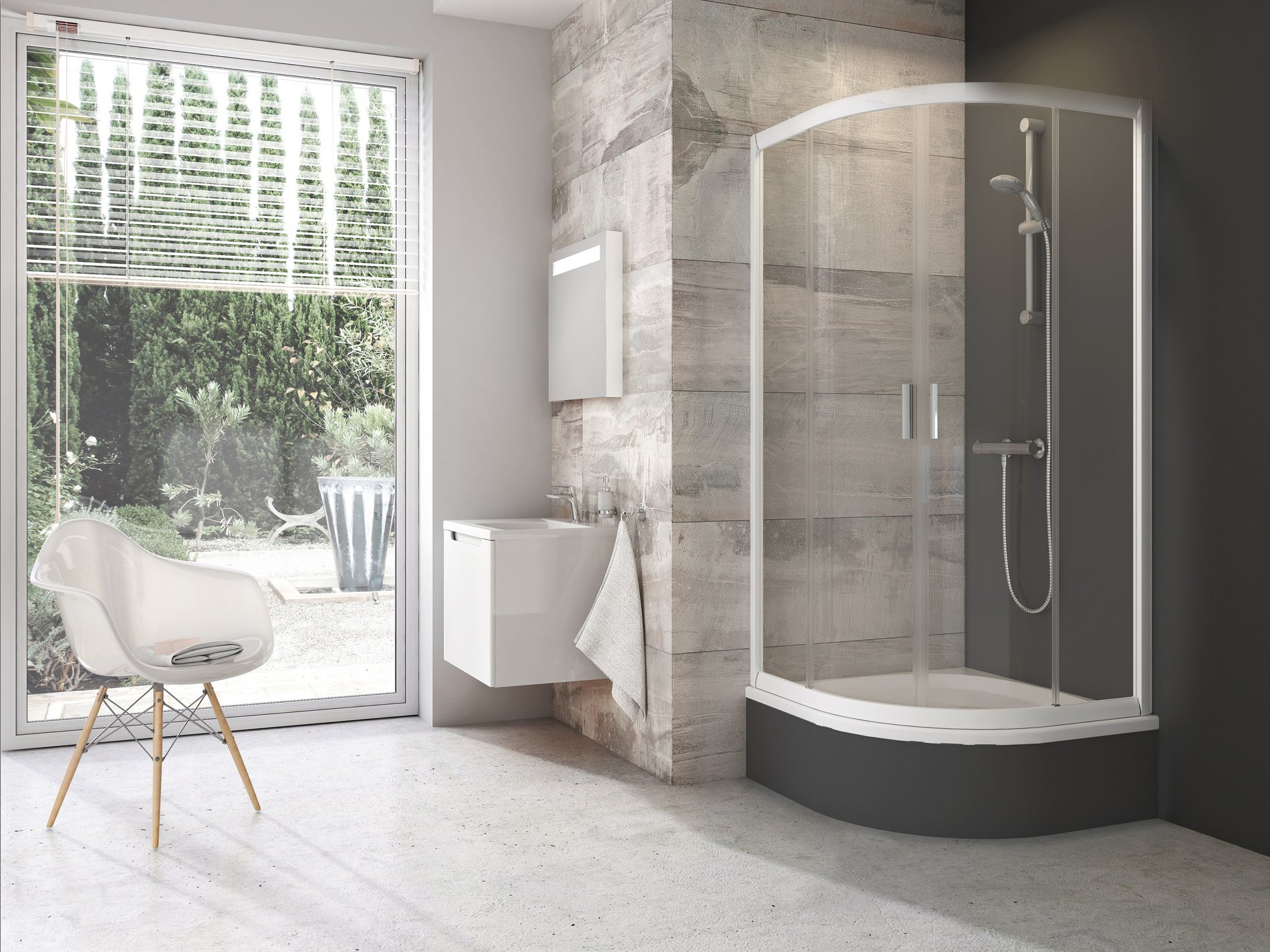 Ravak Blix BLCP4 80x80 SABINA zuhanykabin fehér transparent – Negyedköríves zuhanykabinok