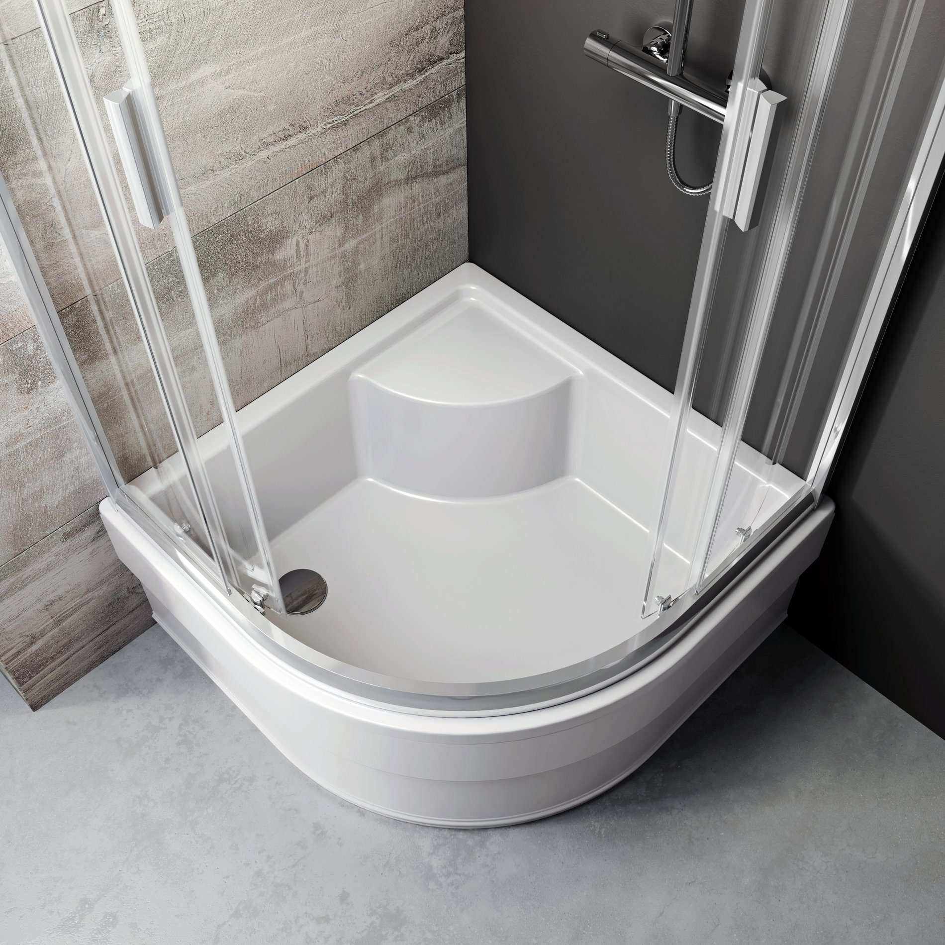 Ravak Blix BLCP4 80x80 SABINA zuhanykabin krómhatású transparent – Negyedköríves zuhanykabinok