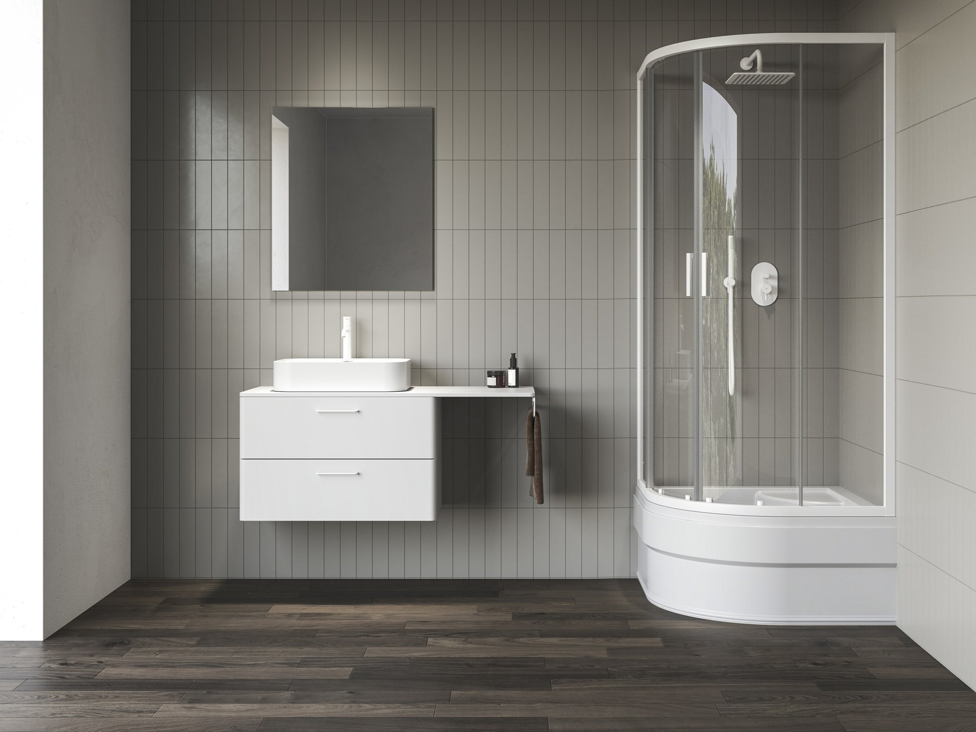 Ravak Blix II NBLCP4 Sabina 80x80 zuhanykabin matt fehér transparent – Negyedköríves zuhanykabinok