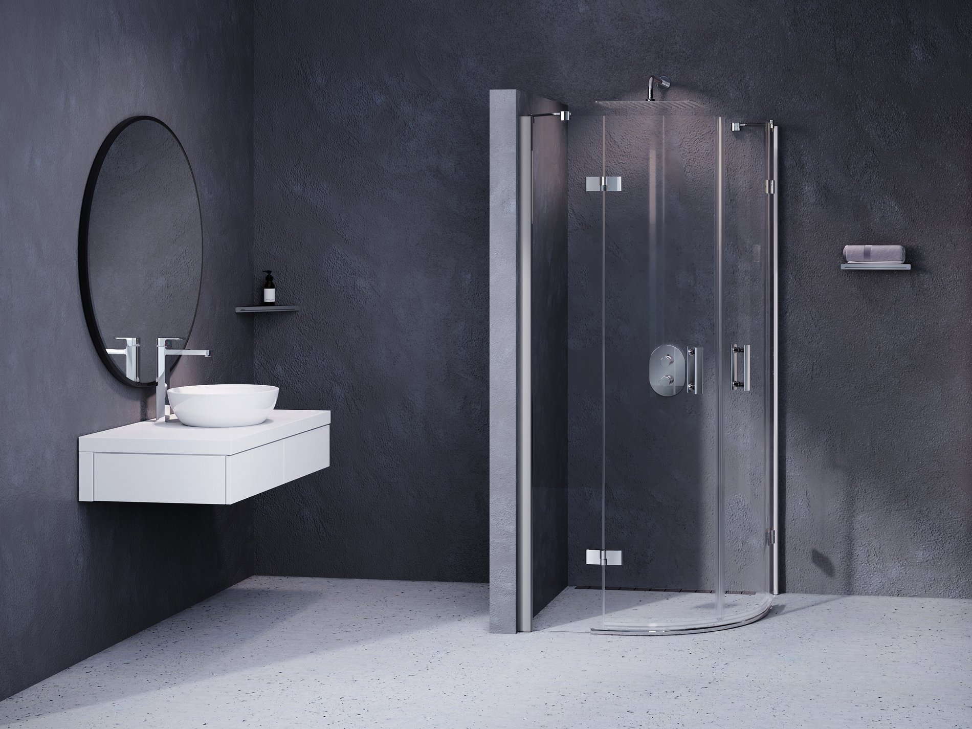 Ravak SmartLine SMSKK4 90x90 zuhanykabin króm transparent – Negyedköríves zuhanykabinok