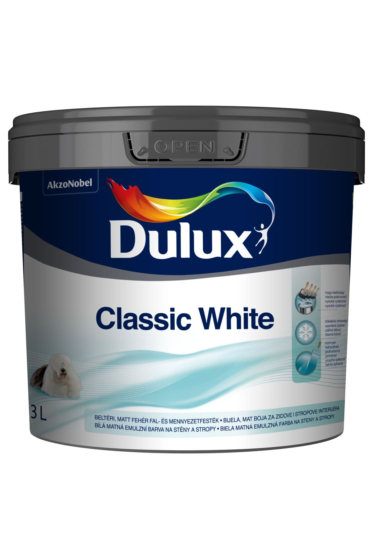 Dulux Classic White beltéri falfesték Fehér 3 L