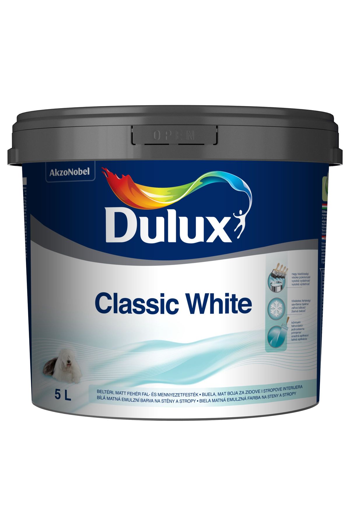 Dulux Classic White beltéri falfesték Fehér 5 L