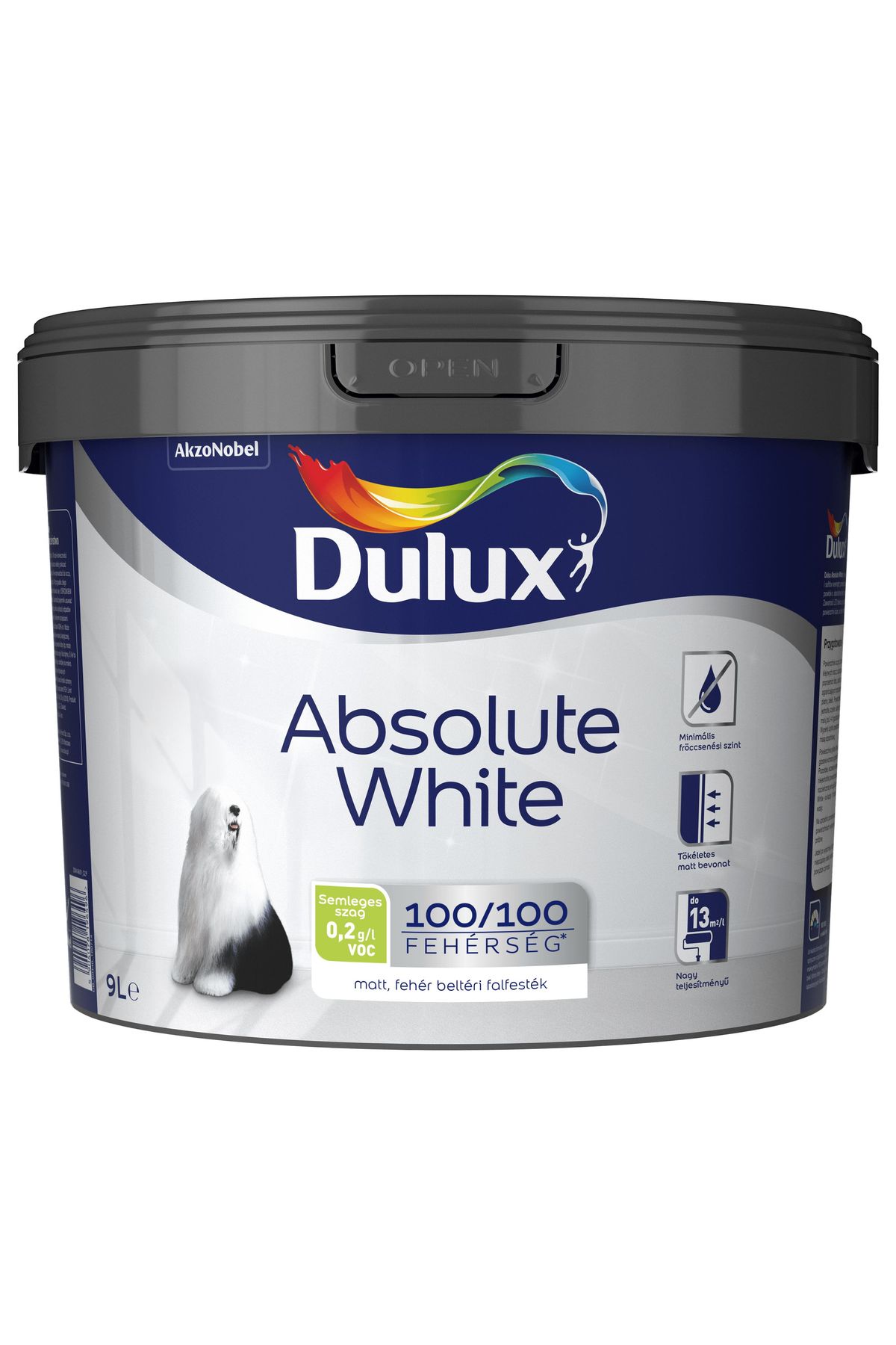 Dulux Absolute White beltéri falfesték Fehér 9 L