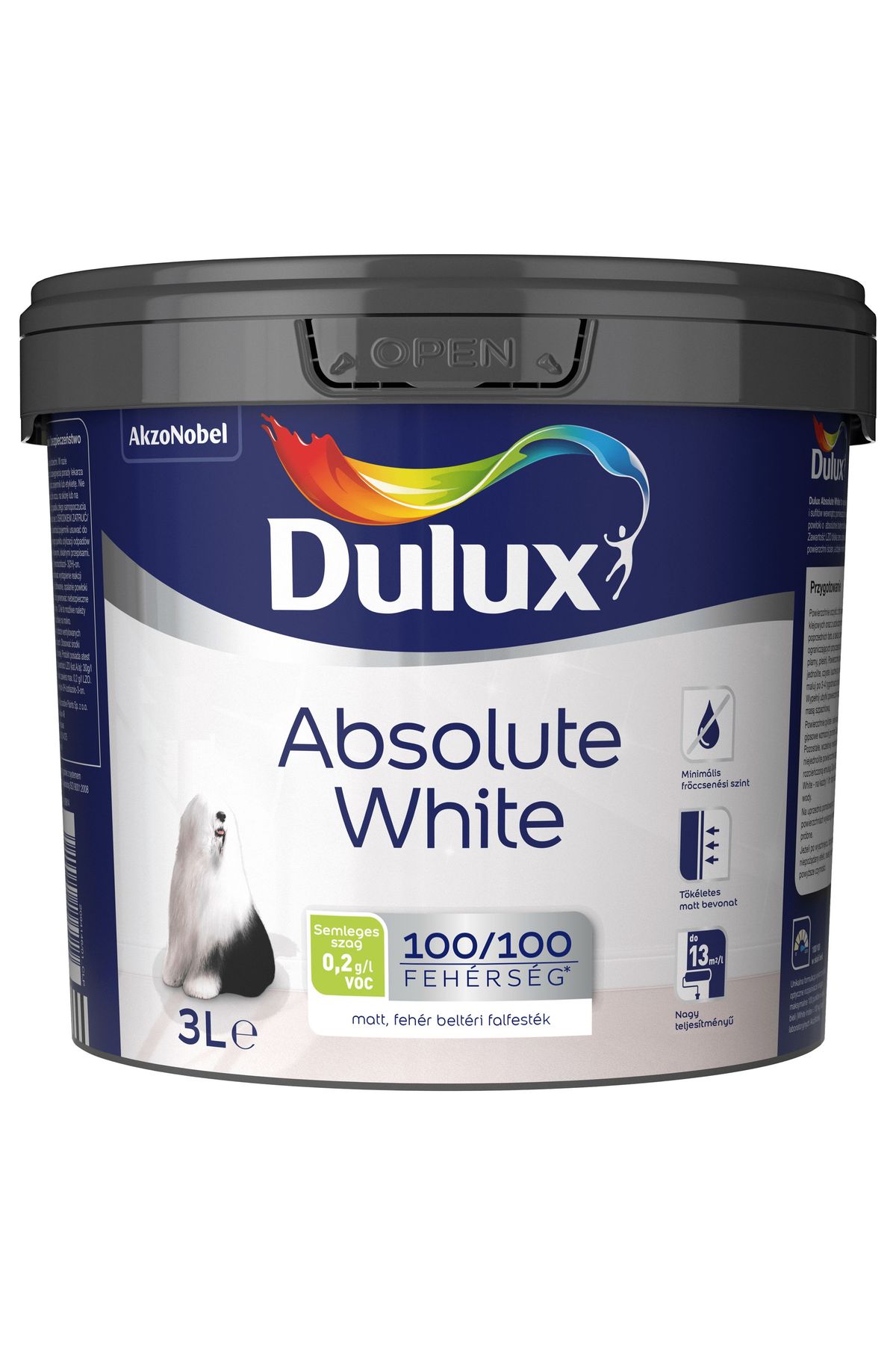 Dulux Absolute White beltéri falfesték Fehér 3 L