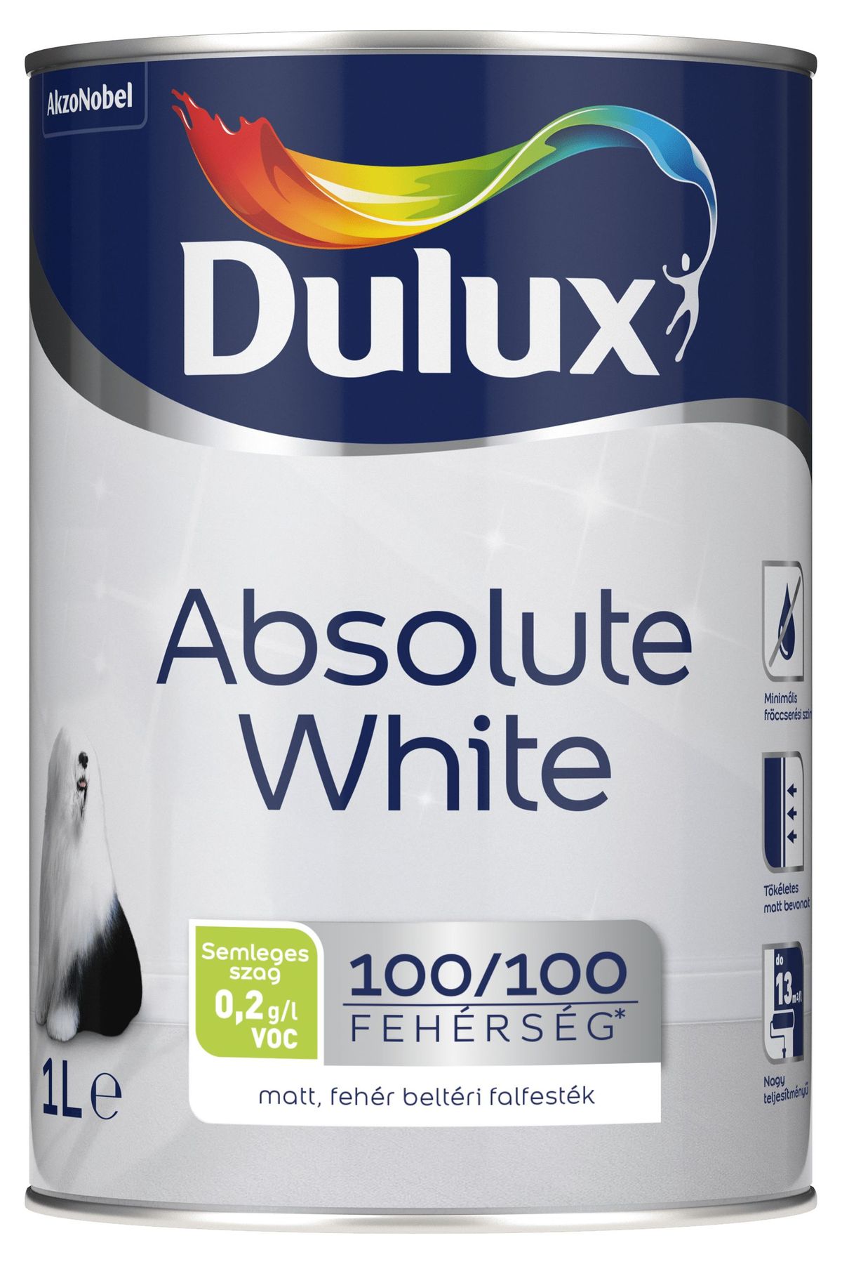 Dulux Absolute White beltéri falfesték Fehér 1 L