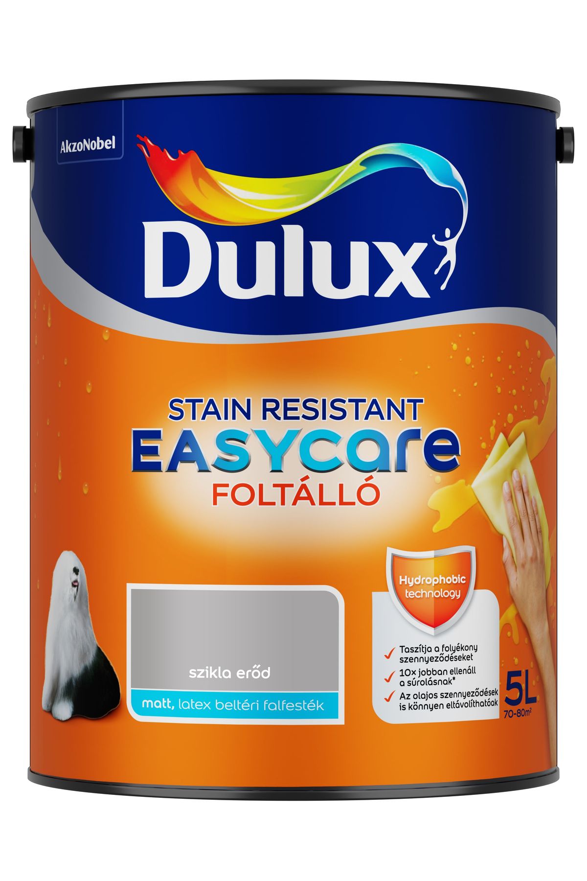 Dulux EasyCare Szikla erőd 5 L – Szürke, Beltéri falfesték