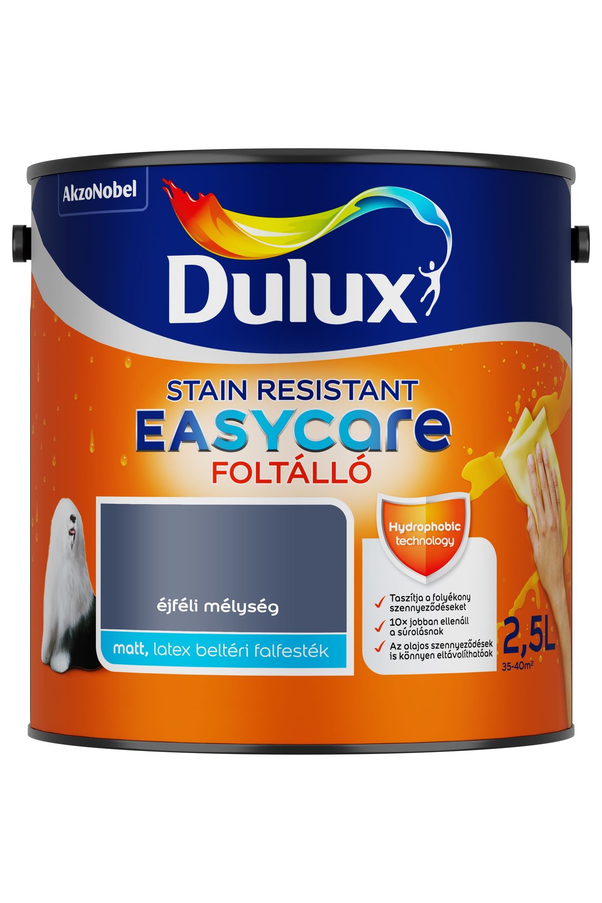 Dulux EasyCare Éjféli mélység 2,5 L – Kék, Beltéri falfesték