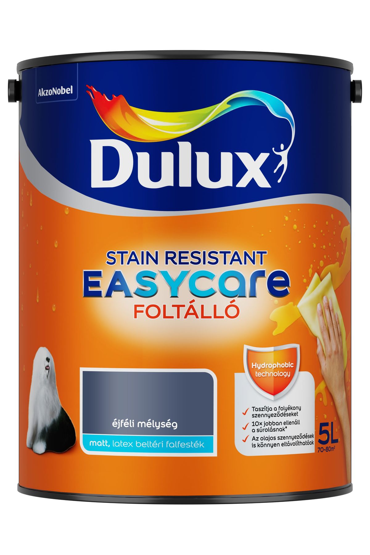 Dulux EasyCare Éjféli mélység 5 L – Kék, Beltéri falfesték