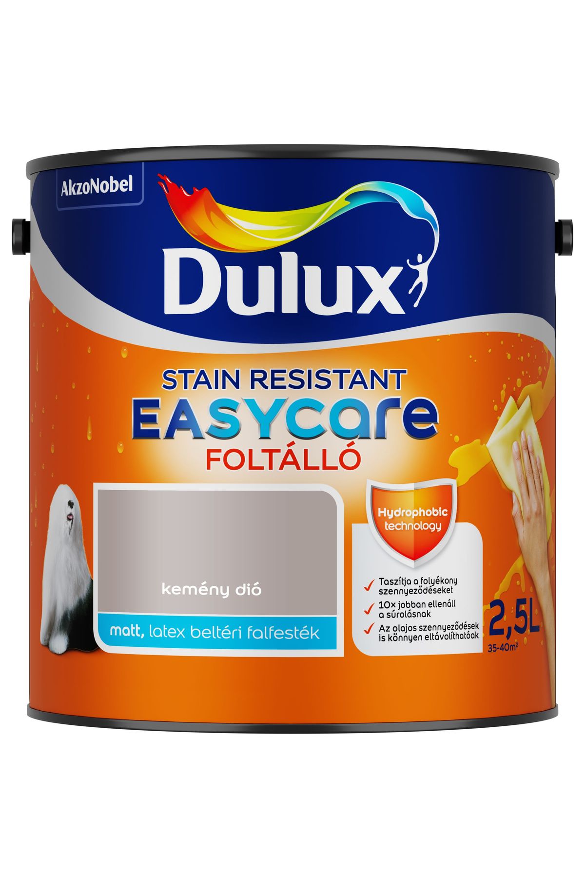 Dulux EasyCare Kemény dió 2,5 L – Barna, Beltéri falfesték