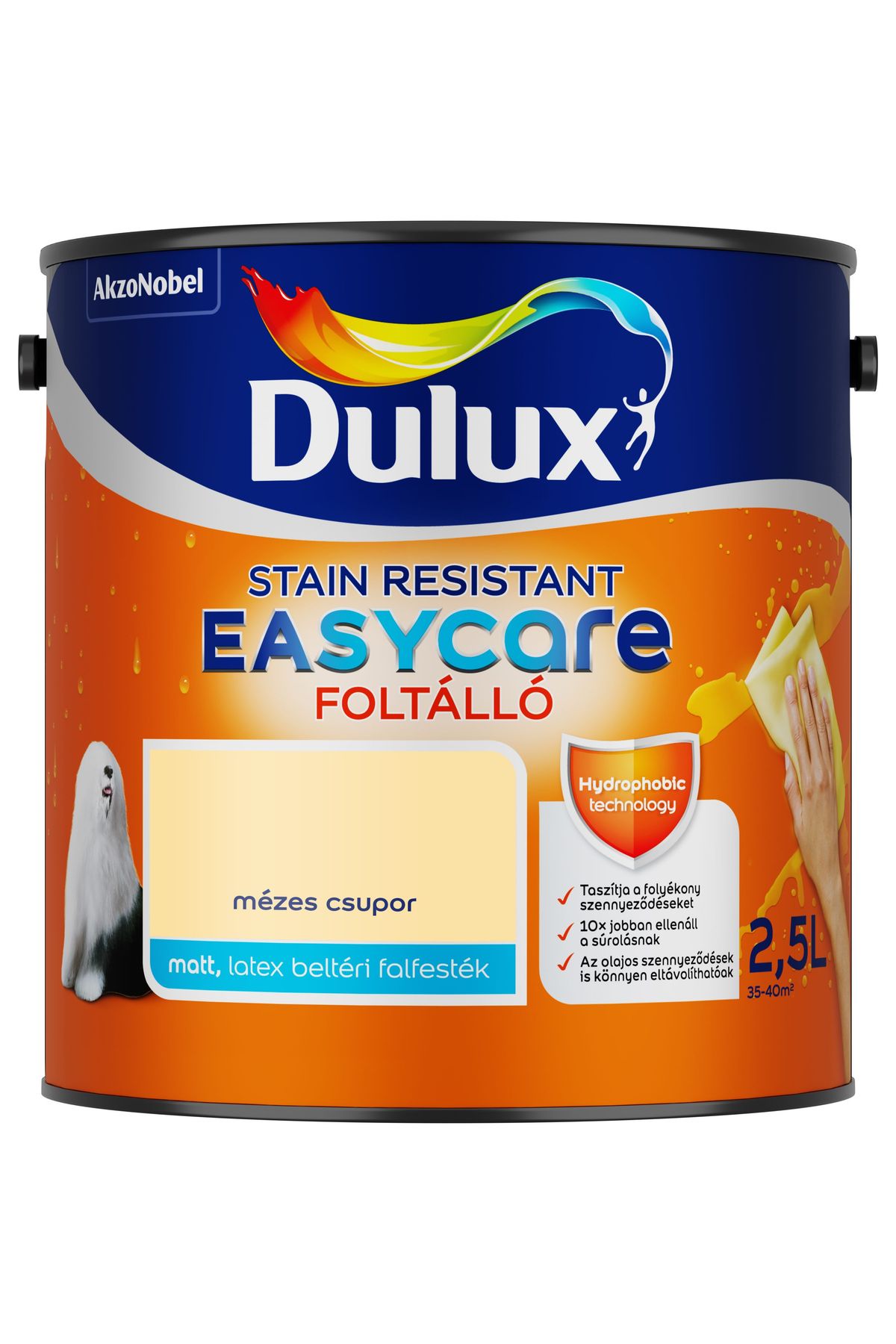Dulux EasyCare Mézes csupor 2,5 L – Sárga, Beltéri falfesték