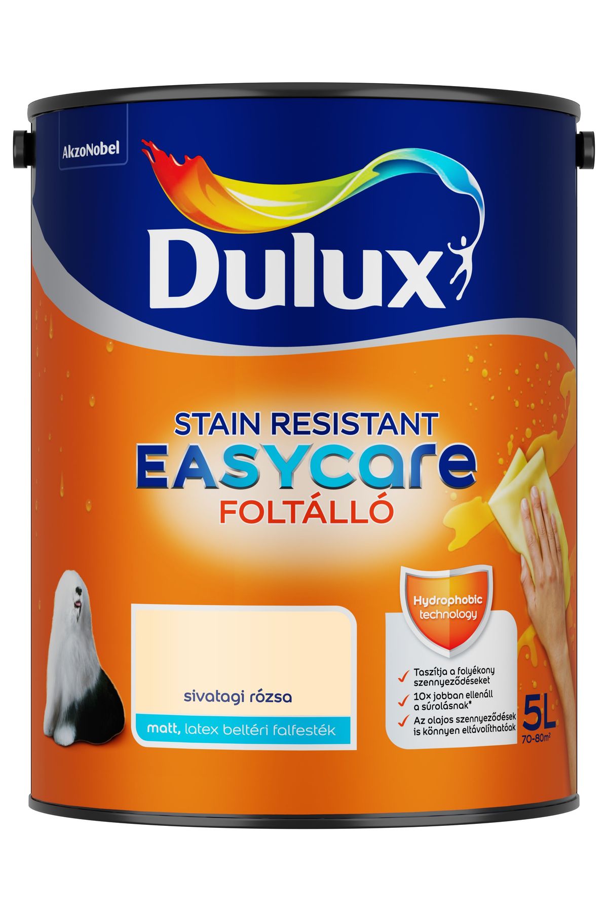 Dulux EasyCare Sivatagi rózsa 5 L – Narancssárga, Beltéri falfesték