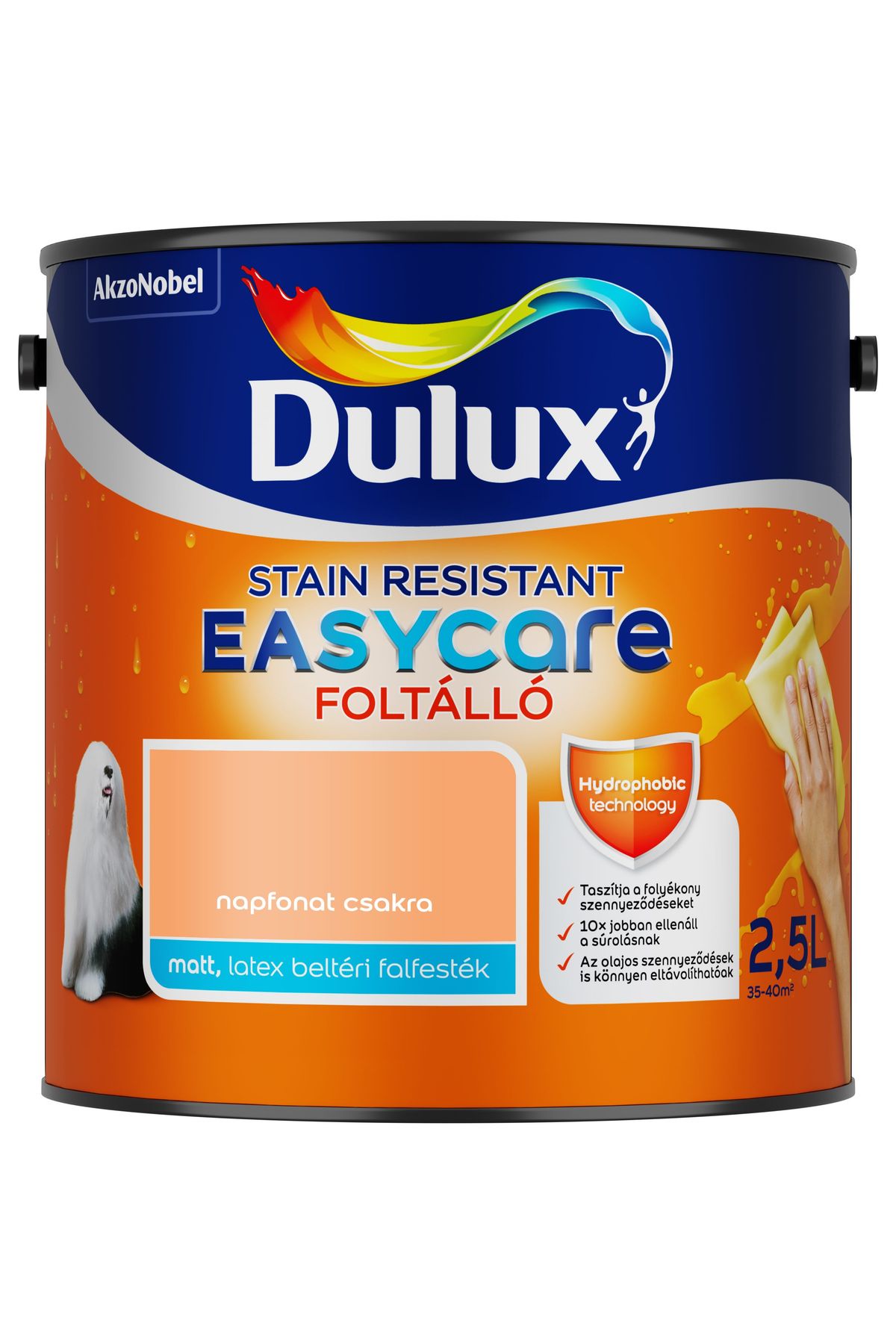 Dulux EasyCare Napfonat csakra 2,5 L – Narancssárga, Beltéri falfesték