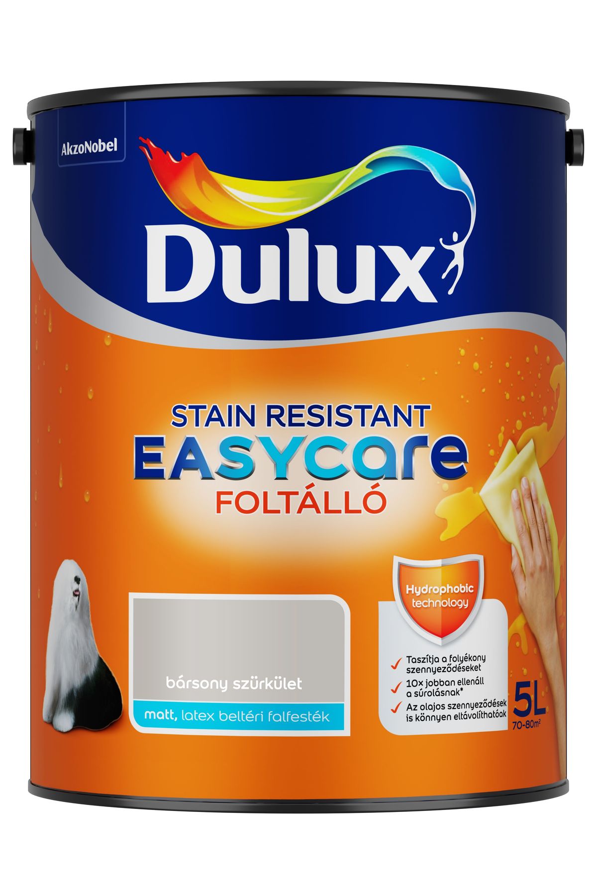 Dulux EasyCare Bársony szürkület 5 L – Szürke, Beltéri falfesték
