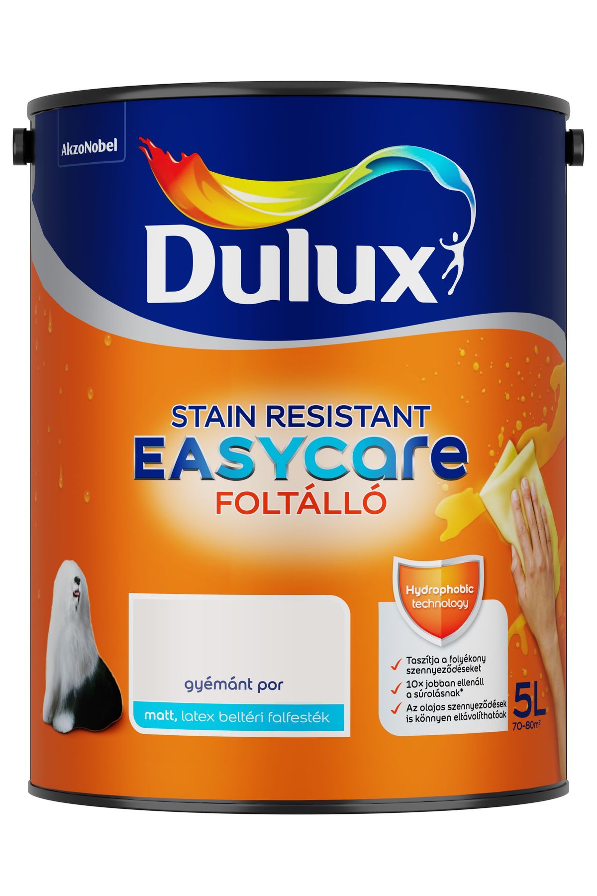 Dulux EasyCare Gyémánt por 5 L – Szürke, Beltéri falfesték