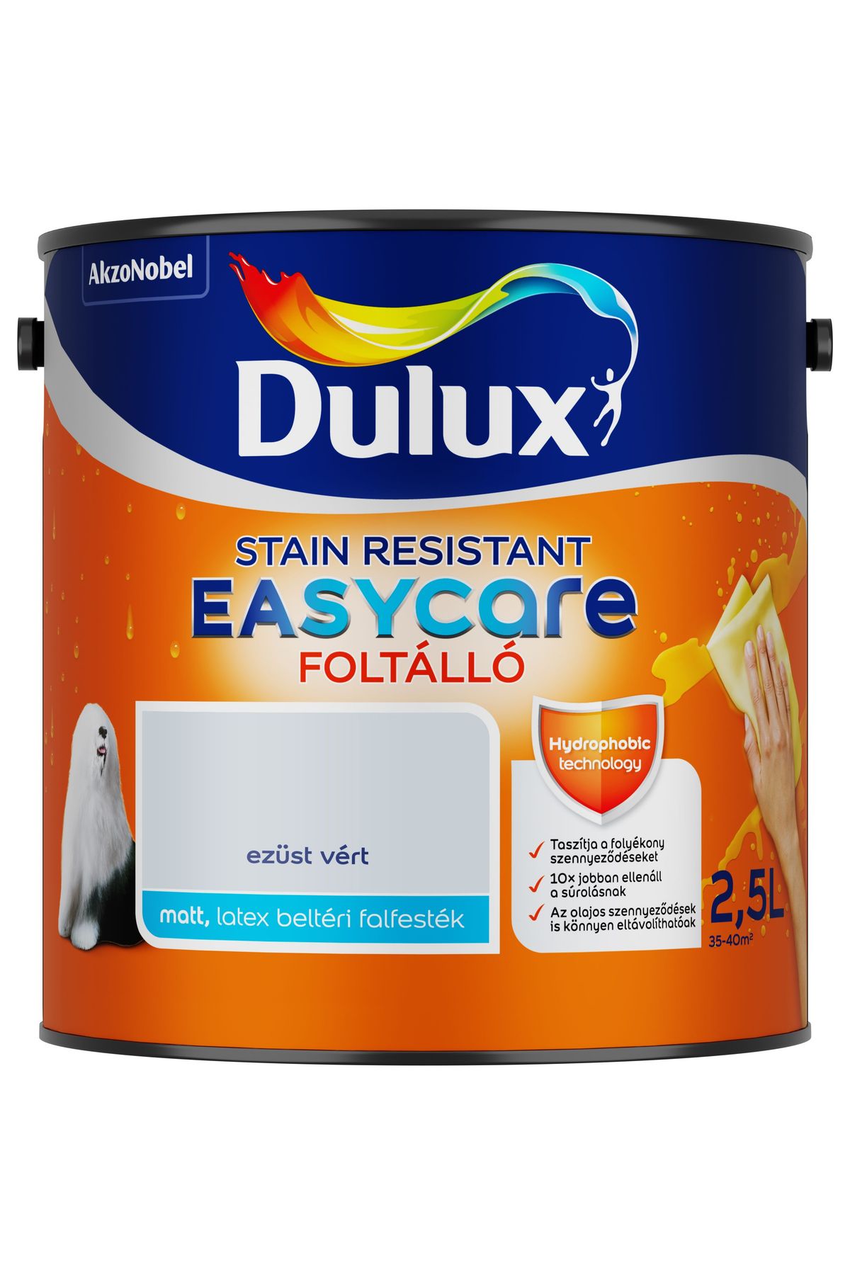Dulux EasyCare Ezüst vért 2,5 L – Kék, Beltéri falfesték