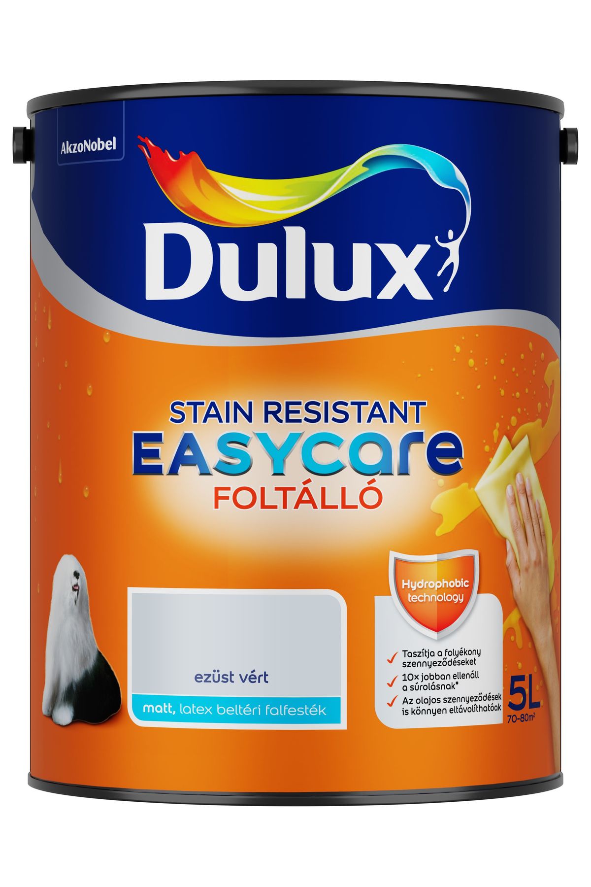 Dulux EasyCare Ezüst vért 5 L – Kék, Beltéri falfesték
