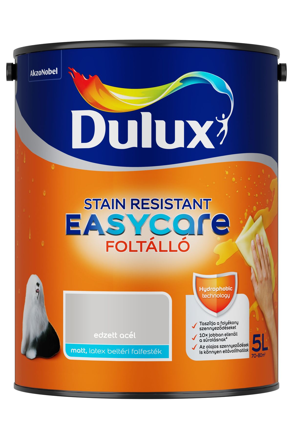 Dulux EasyCare Edzett acél 5 L – Szürke, Beltéri falfesték