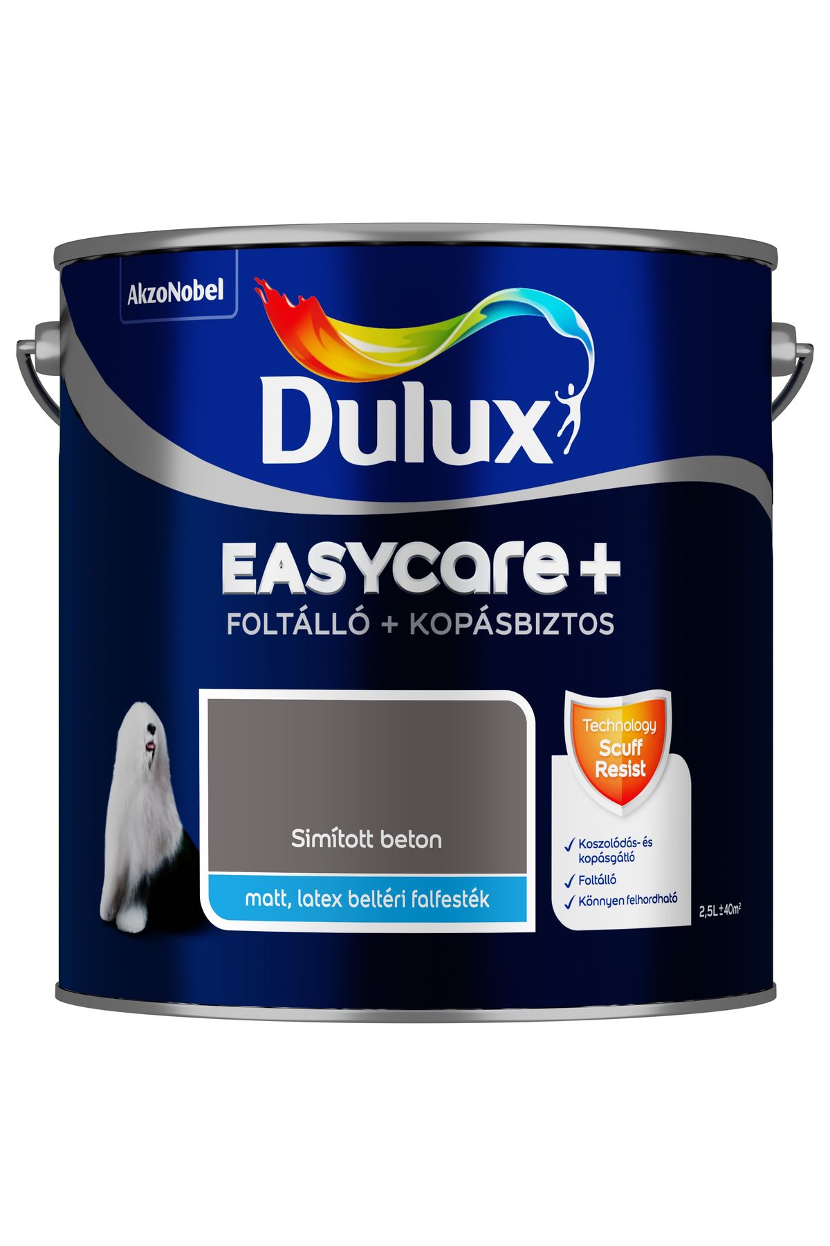 Dulux EasyCare+ Simított beton 2,5L – Szürke, Beltéri falfesték