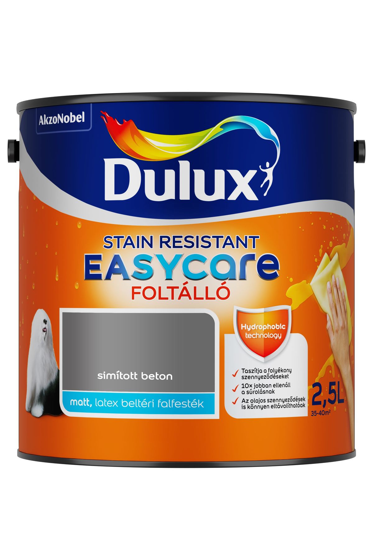 Dulux EasyCare Simított beton 2,5 L – Szürke, Beltéri falfesték
