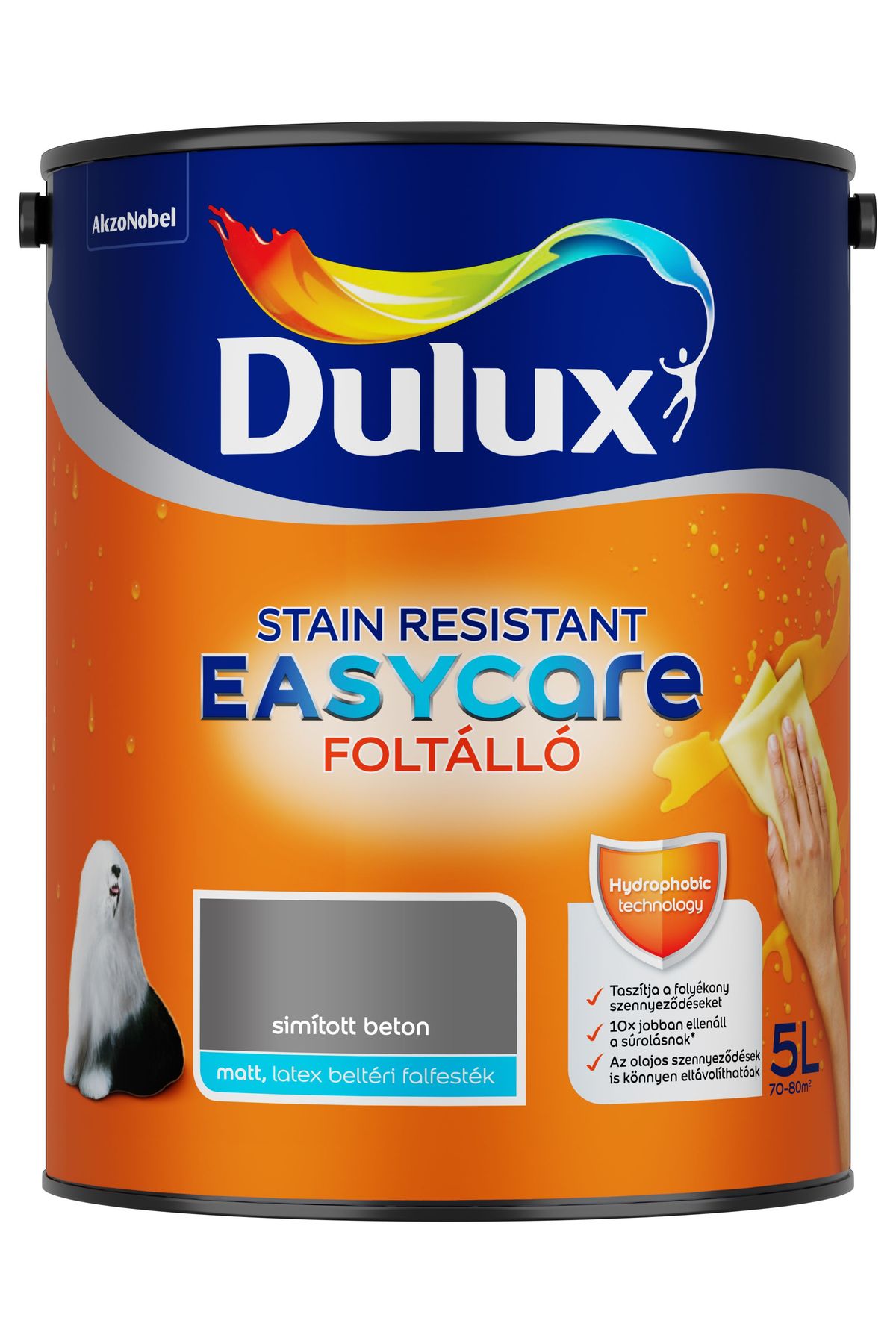 Dulux EasyCare Simított beton 5 L – Szürke, Beltéri falfesték