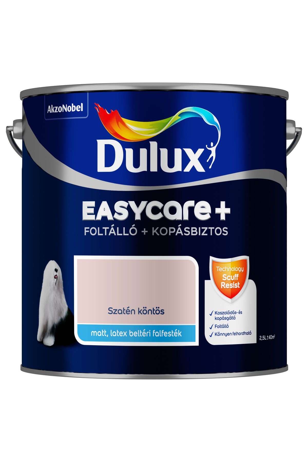 Dulux EasyCare+ Szatén köntös 2,5L – Rózsaszín, Beltéri falfesték